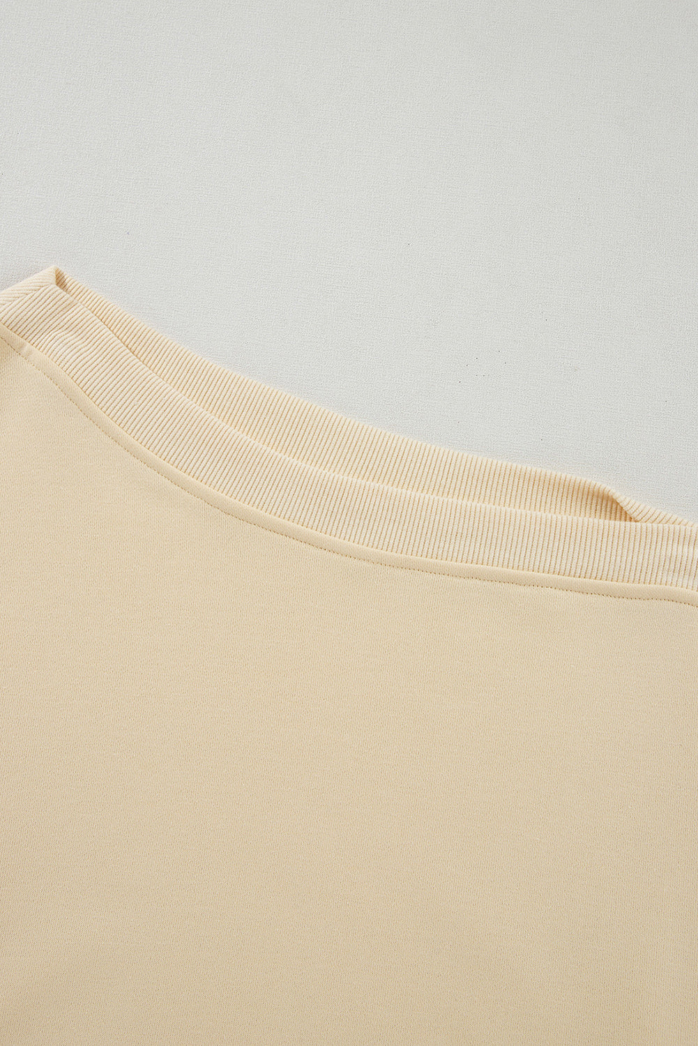 Beige Buttoned Sleeve Drop Shoulder Sweatshirt