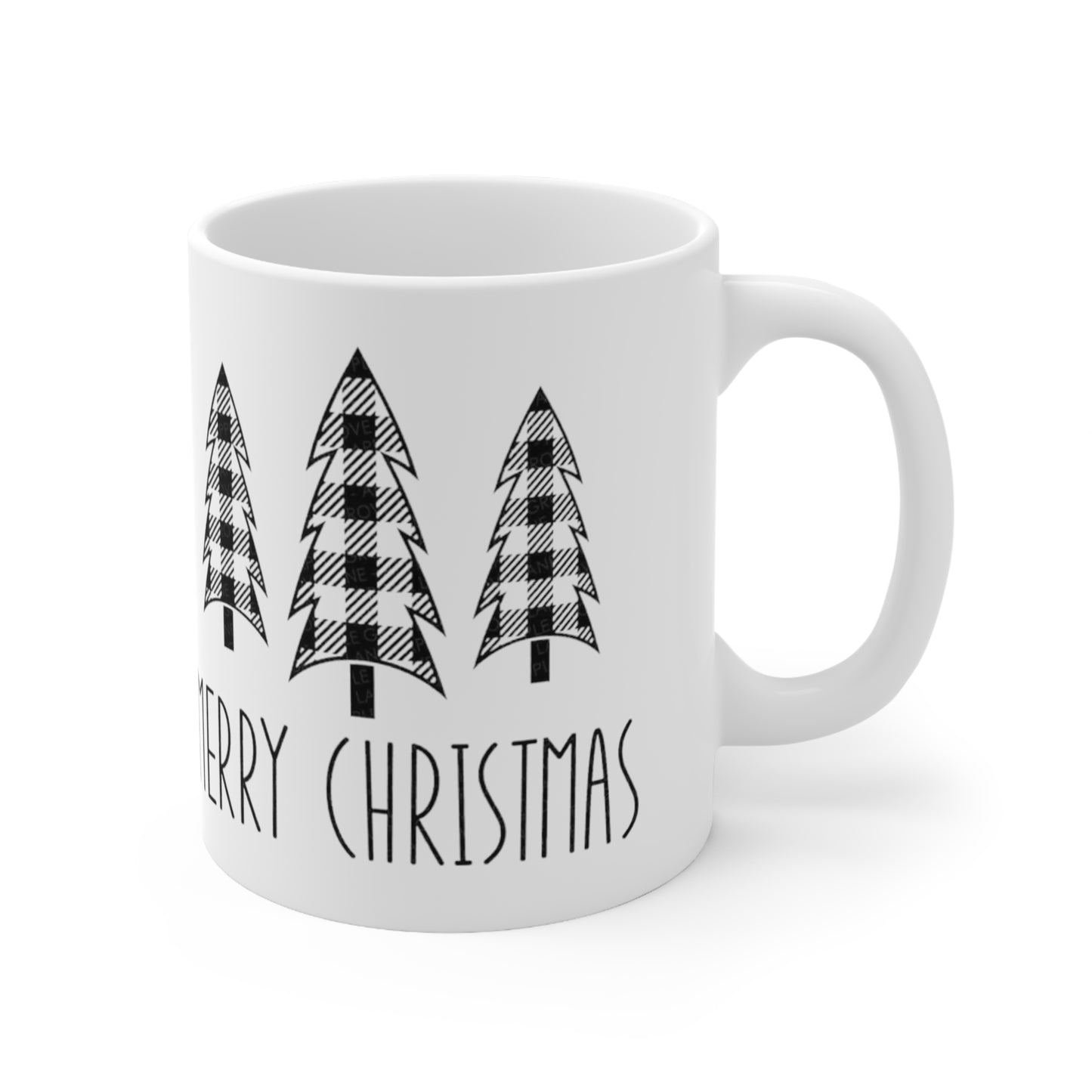 Plaid Christmas Tree Mug Ceramic Mug 11oz