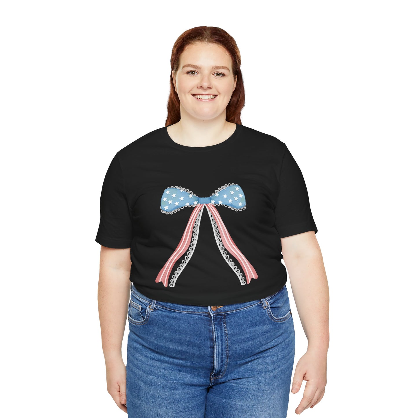 Patriotic Bow Unisex Jersey Short Sleeve Tee