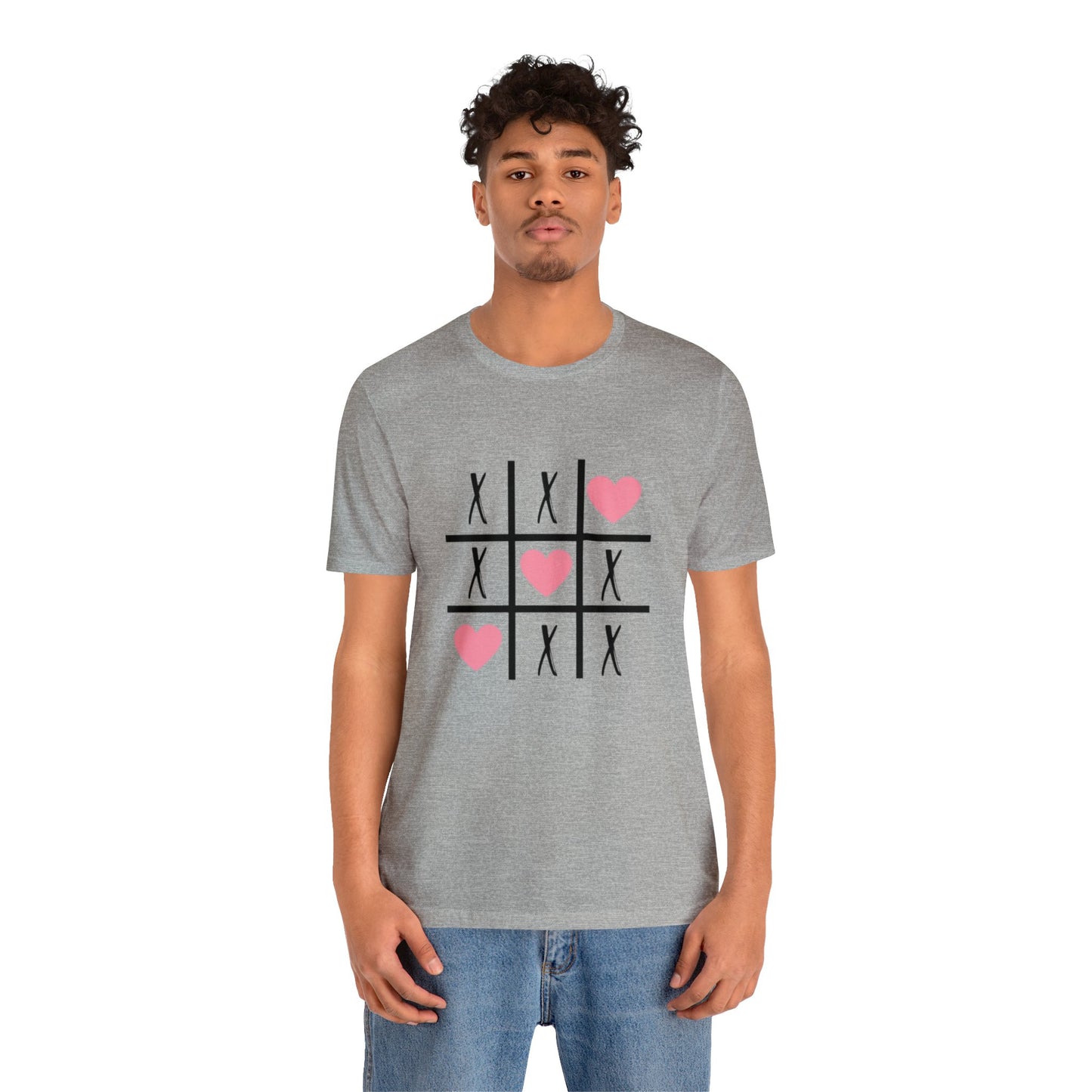 Tic Tac Toe Heart Unisex Jersey Short Sleeve Tee