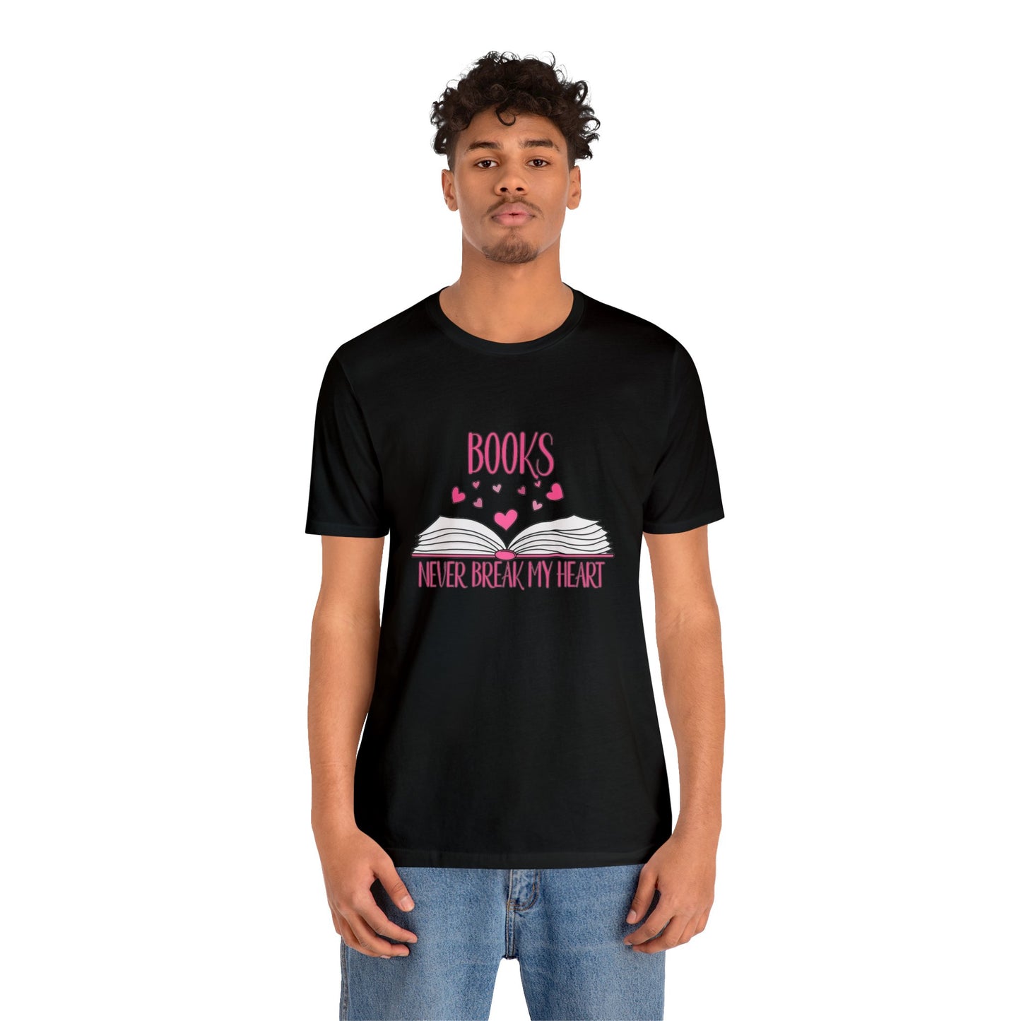 Books Never Break My Heart Unisex Jersey Short Sleeve Tee