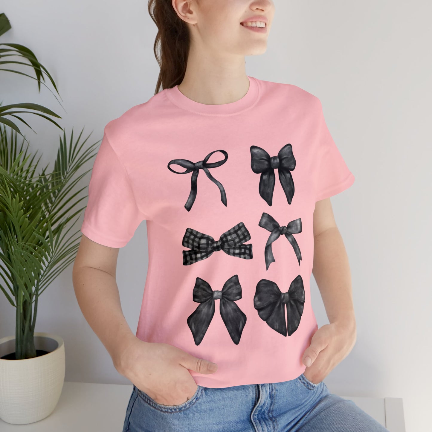 Black Bow Coquette Design Unisex Jersey Short Sleeve Tee