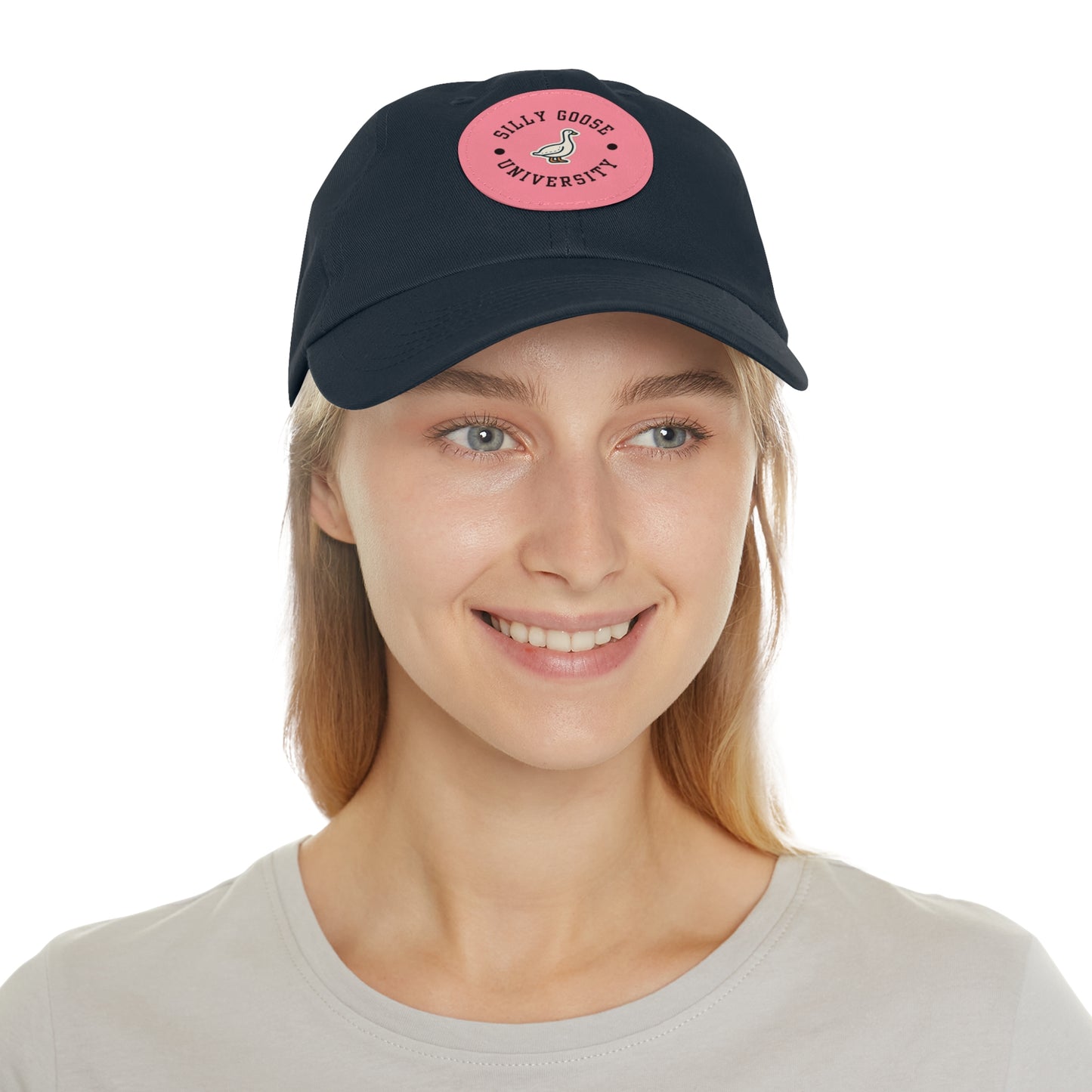 Silly Goose University Dad Hat with Leather Patch (Round)