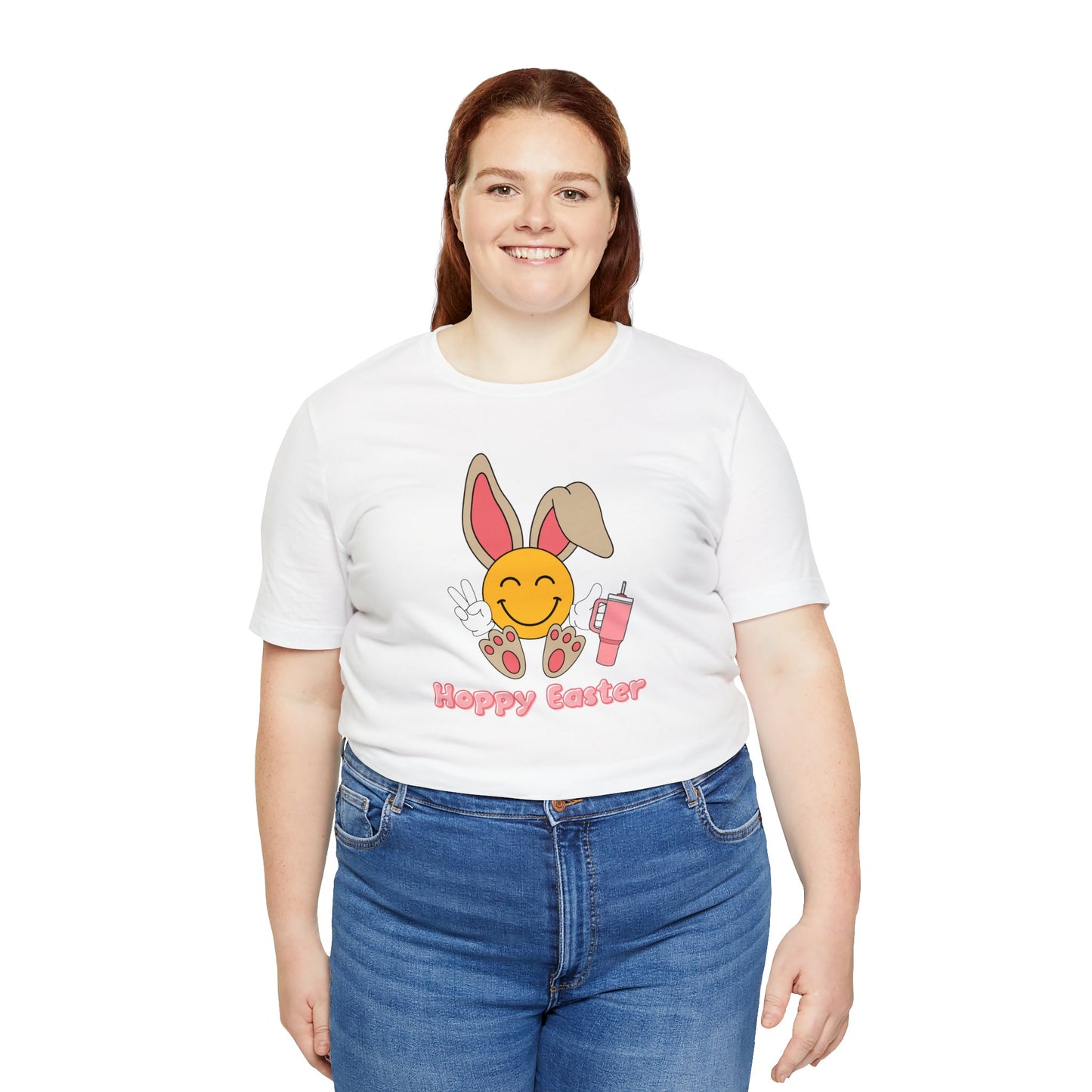 Hoppy Easter Smiley Cup Unisex Jersey Short Sleeve Tee