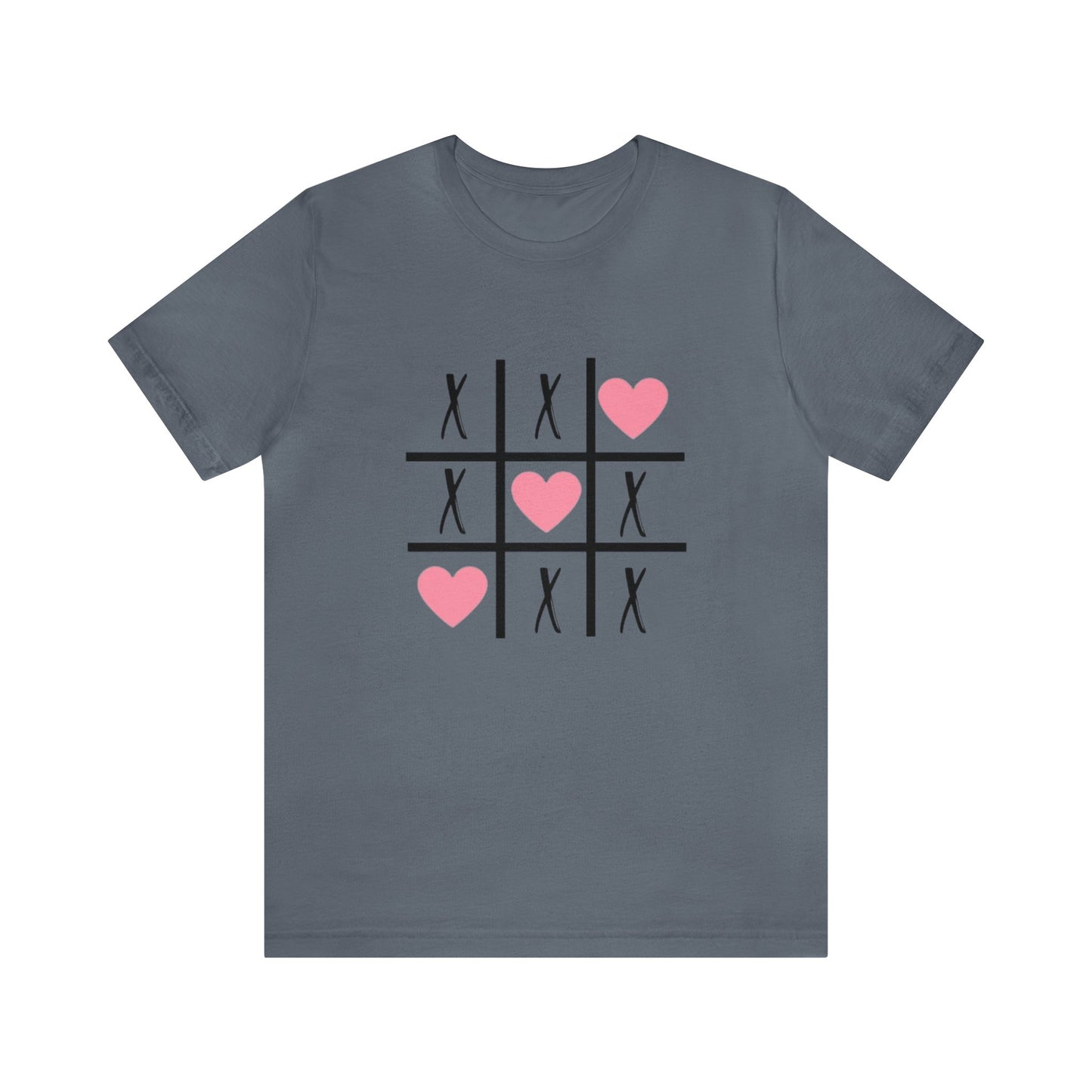 Tic Tac Toe Heart Unisex Jersey Short Sleeve Tee