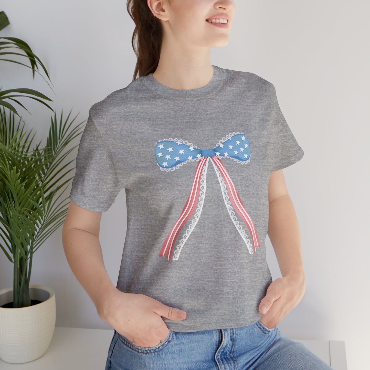 Patriotic Bow Unisex Jersey Short Sleeve Tee