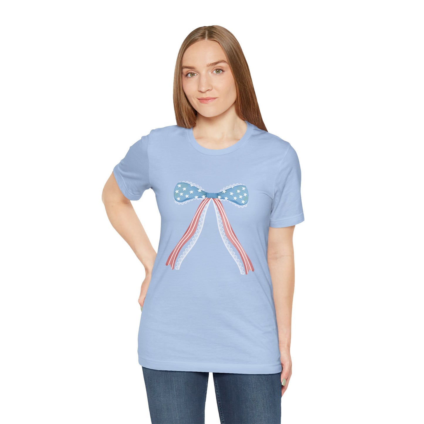 Patriotic Bow Unisex Jersey Short Sleeve Tee