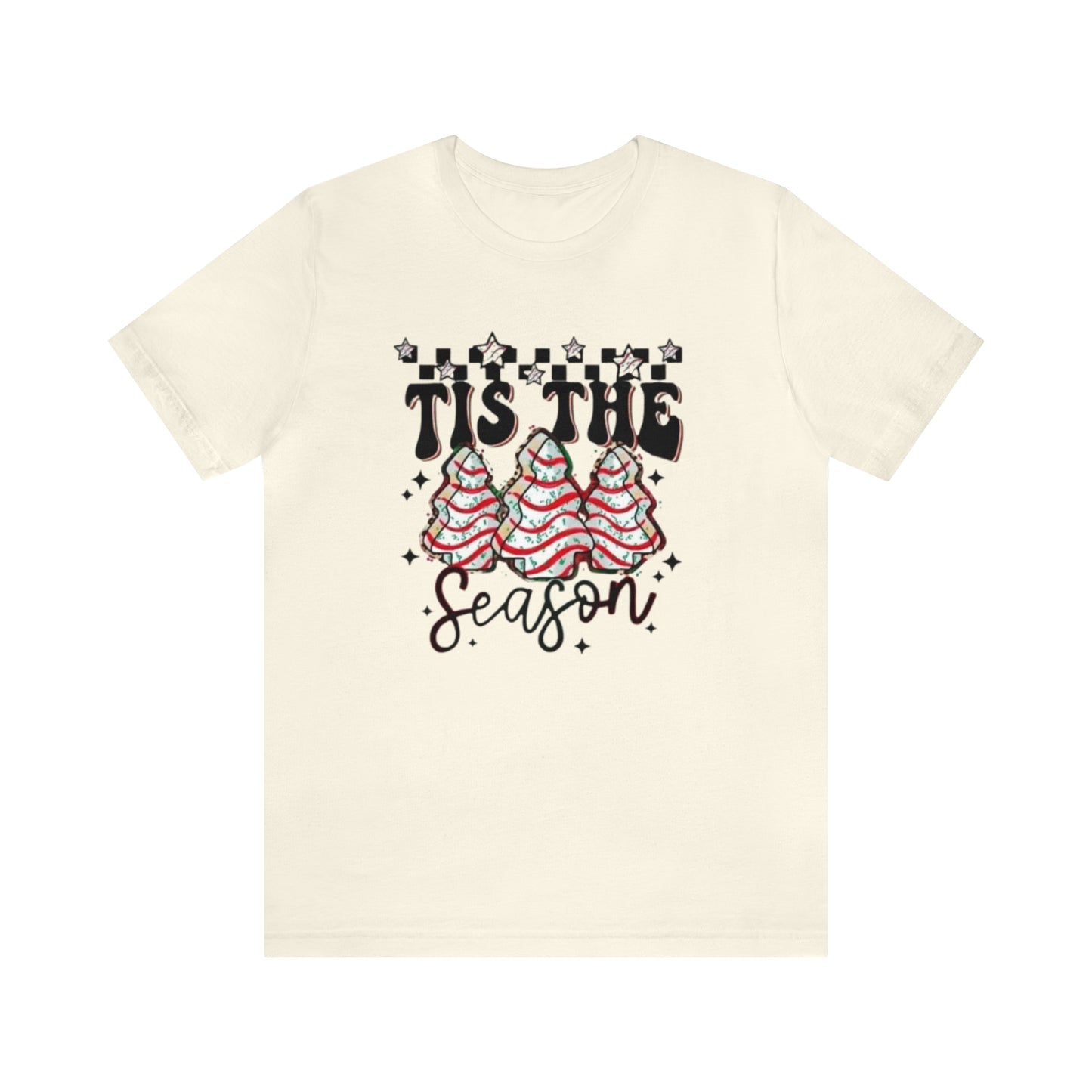 Tis the Season Christmas Tree Cake Unisex Jersey Short Sleeve Tee