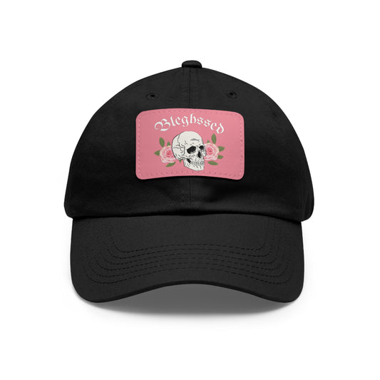 Bleghssed Dad Hat with Leather Patch (Rectangle)