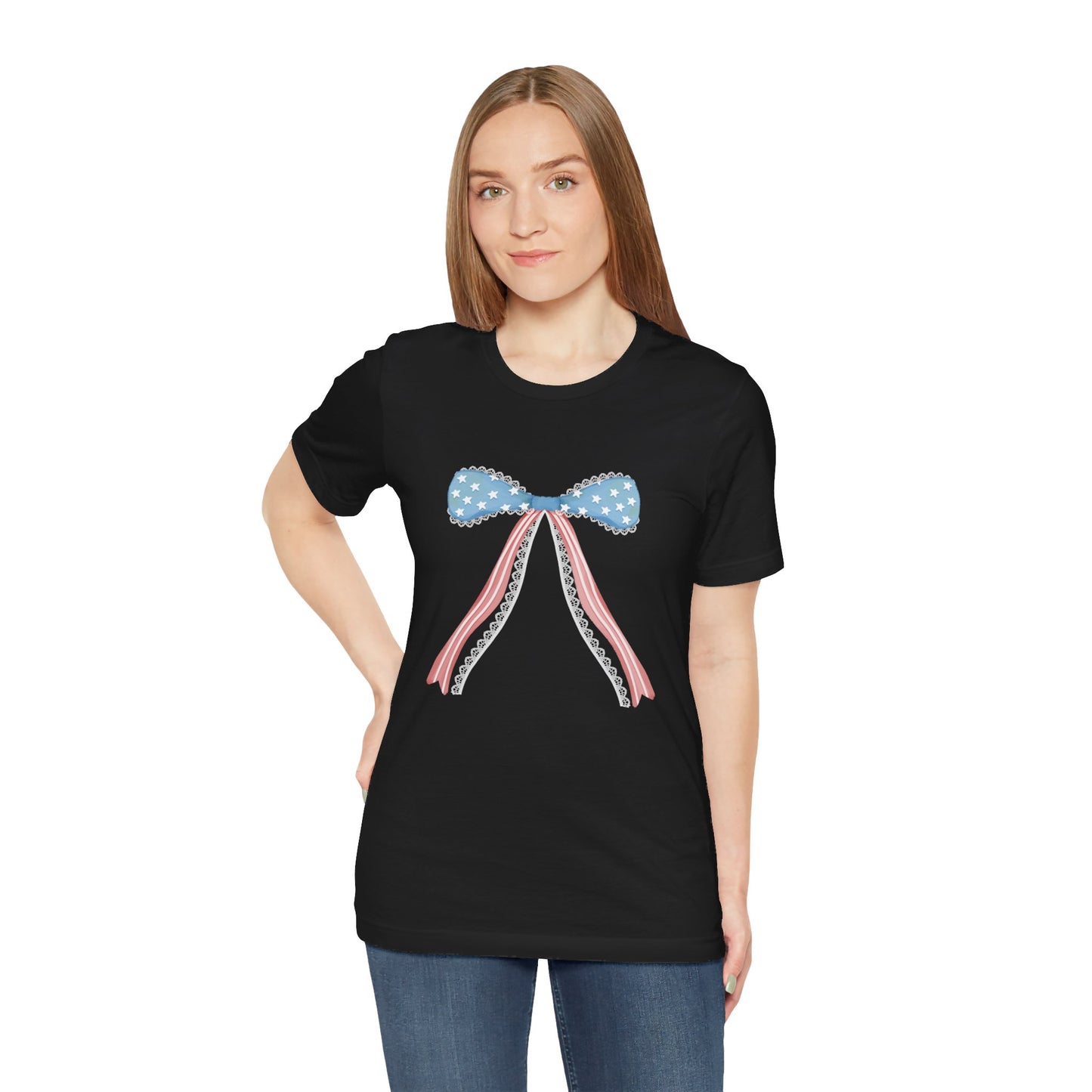 Patriotic Bow Unisex Jersey Short Sleeve Tee