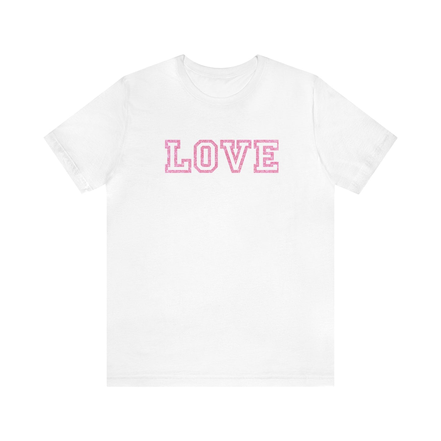 Pink Glitter Love Unisex Jersey Short Sleeve Tee