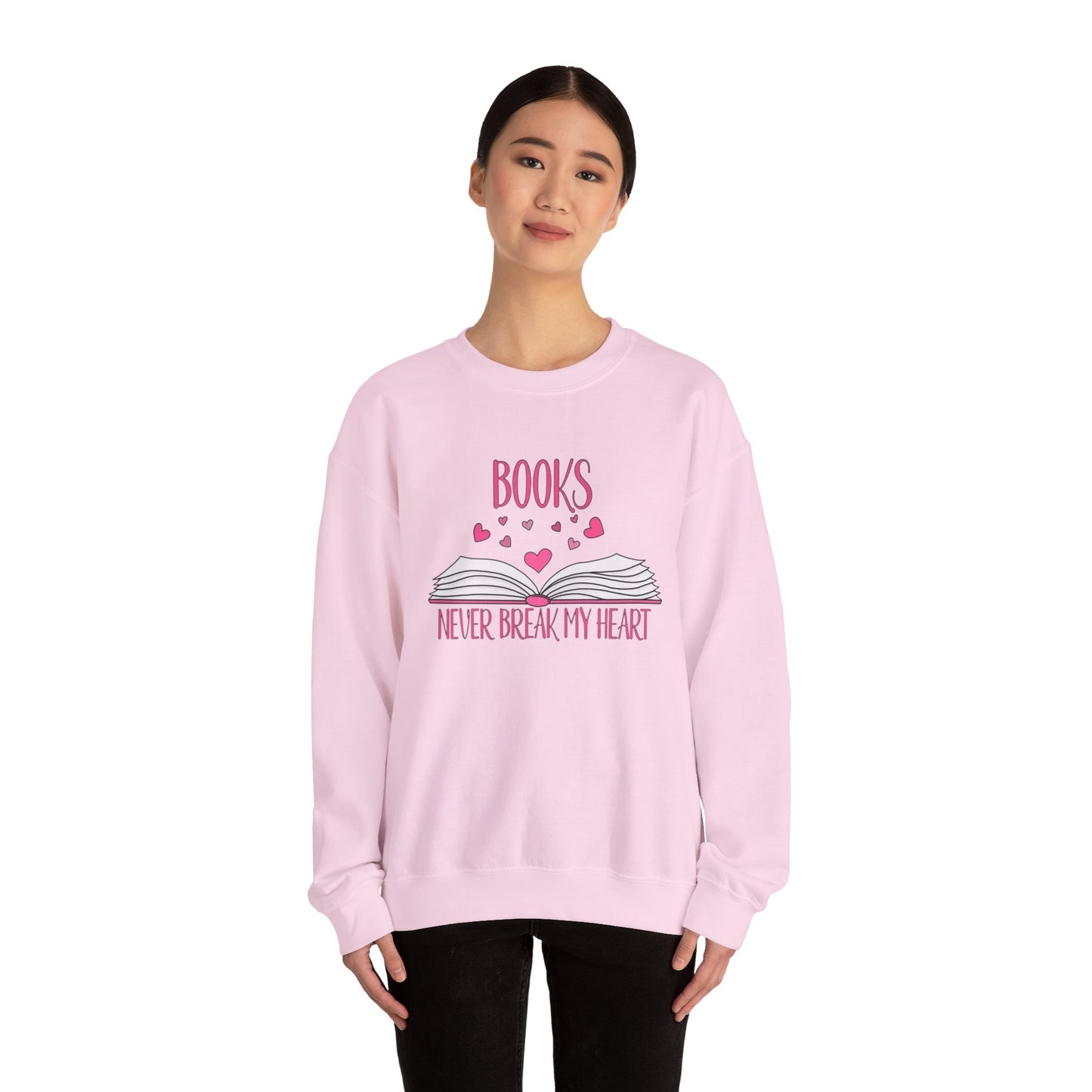 Books Never Break My Heart Unisex Heavy Blend™ Crewneck Sweatshirt