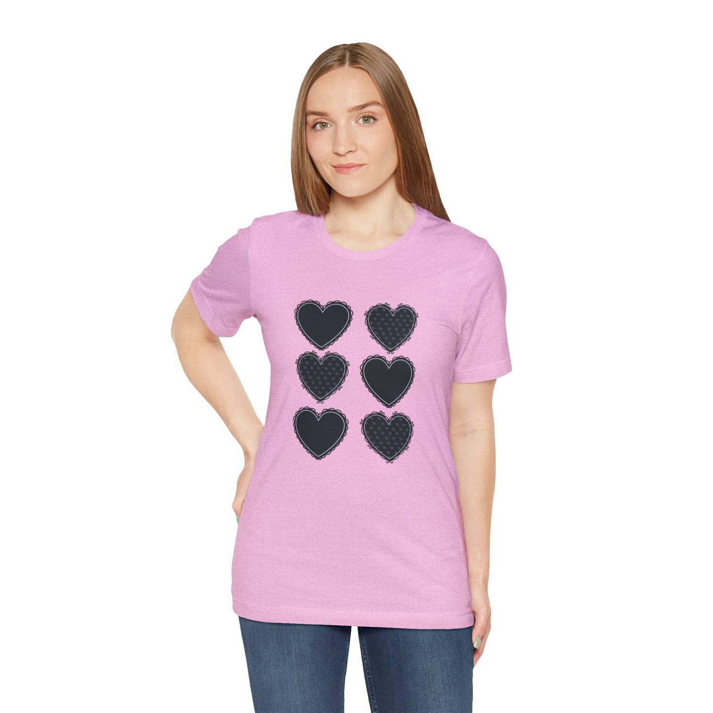 Black Hearts Unisex Jersey Short Sleeve Tee