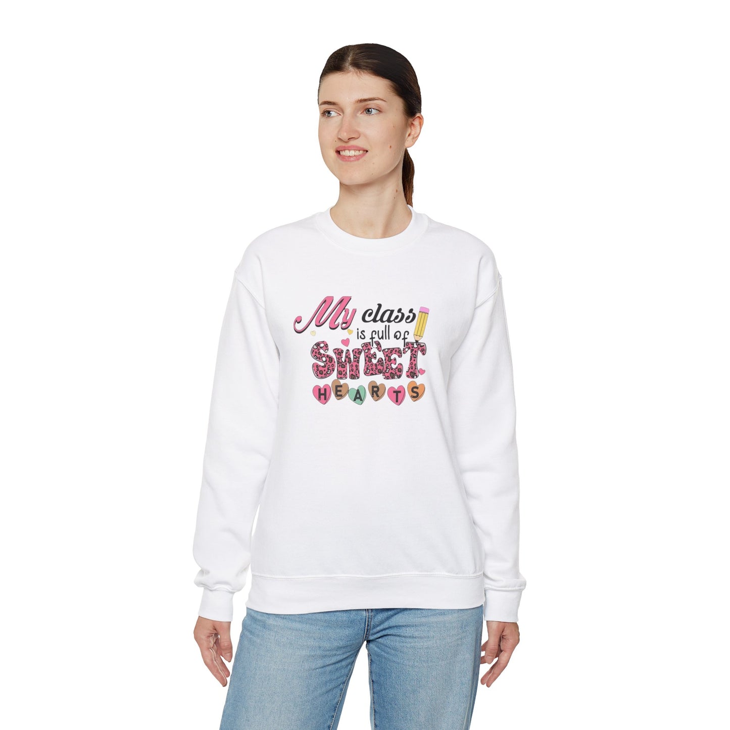 My Class Is Full of Sweet Hearts Unisex Heavy Blend™ Crewneck Sweatshirt