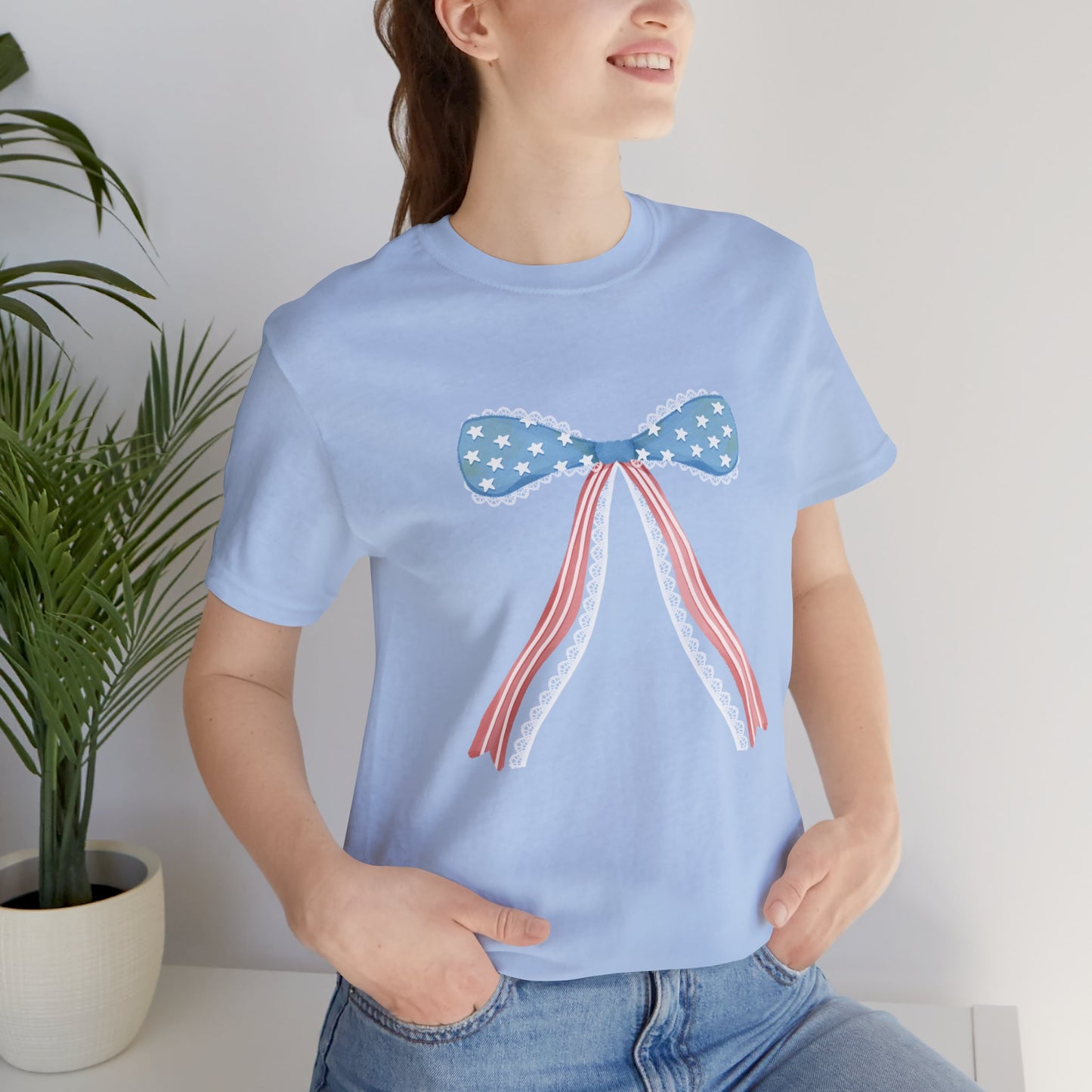 Patriotic Bow Unisex Jersey Short Sleeve Tee