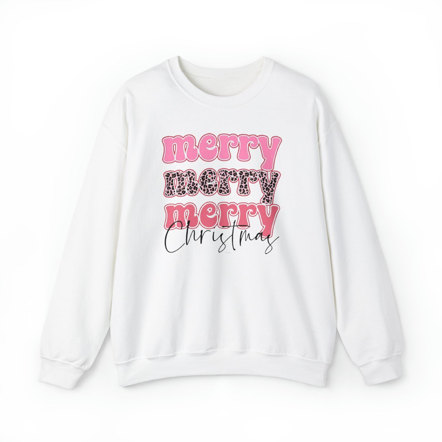 Merry Merry Merry Christmas Unisex Heavy Blend™ Crewneck Sweatshirt