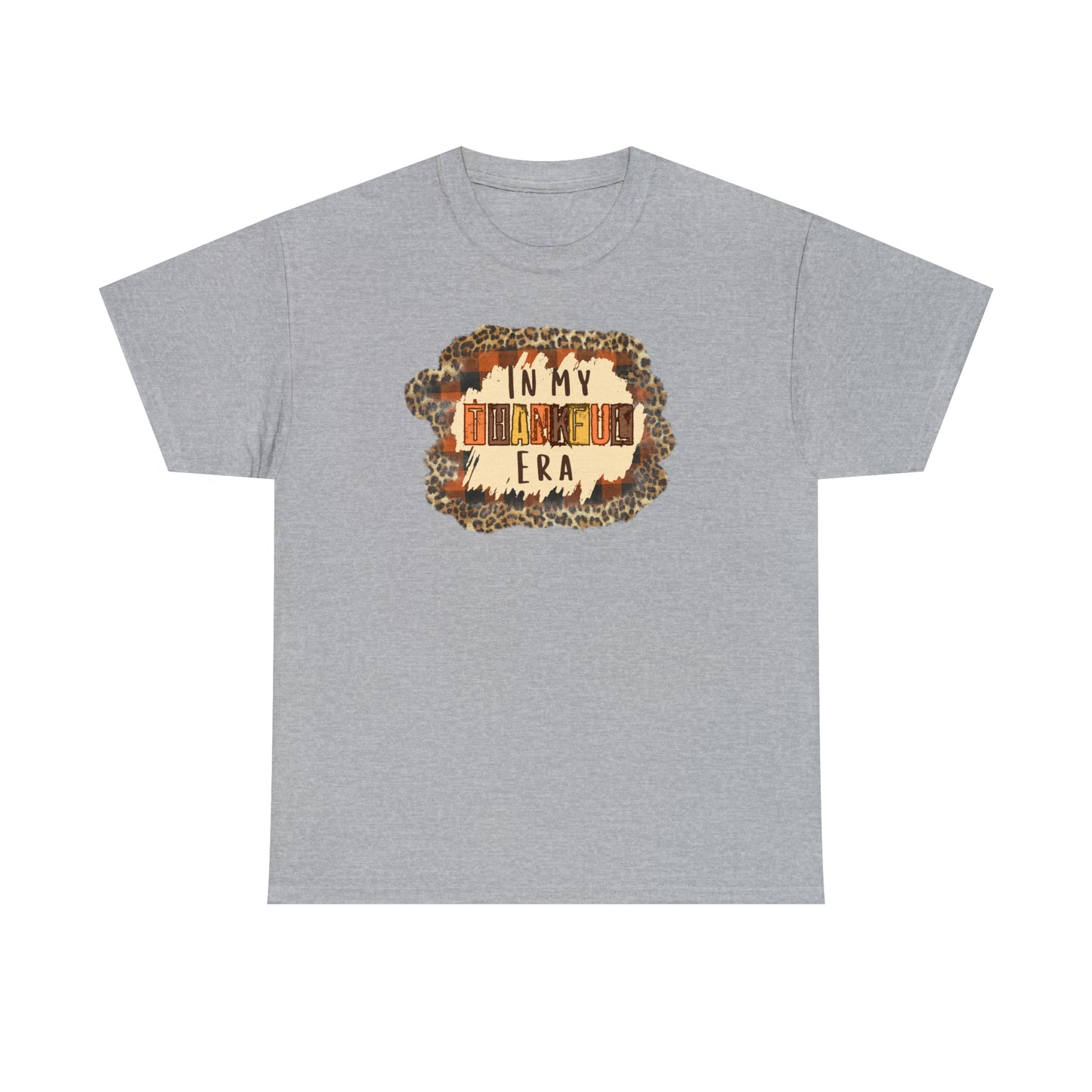 Leopard Plaid In My Thankful Era Unisex Heavy Cotton Tee