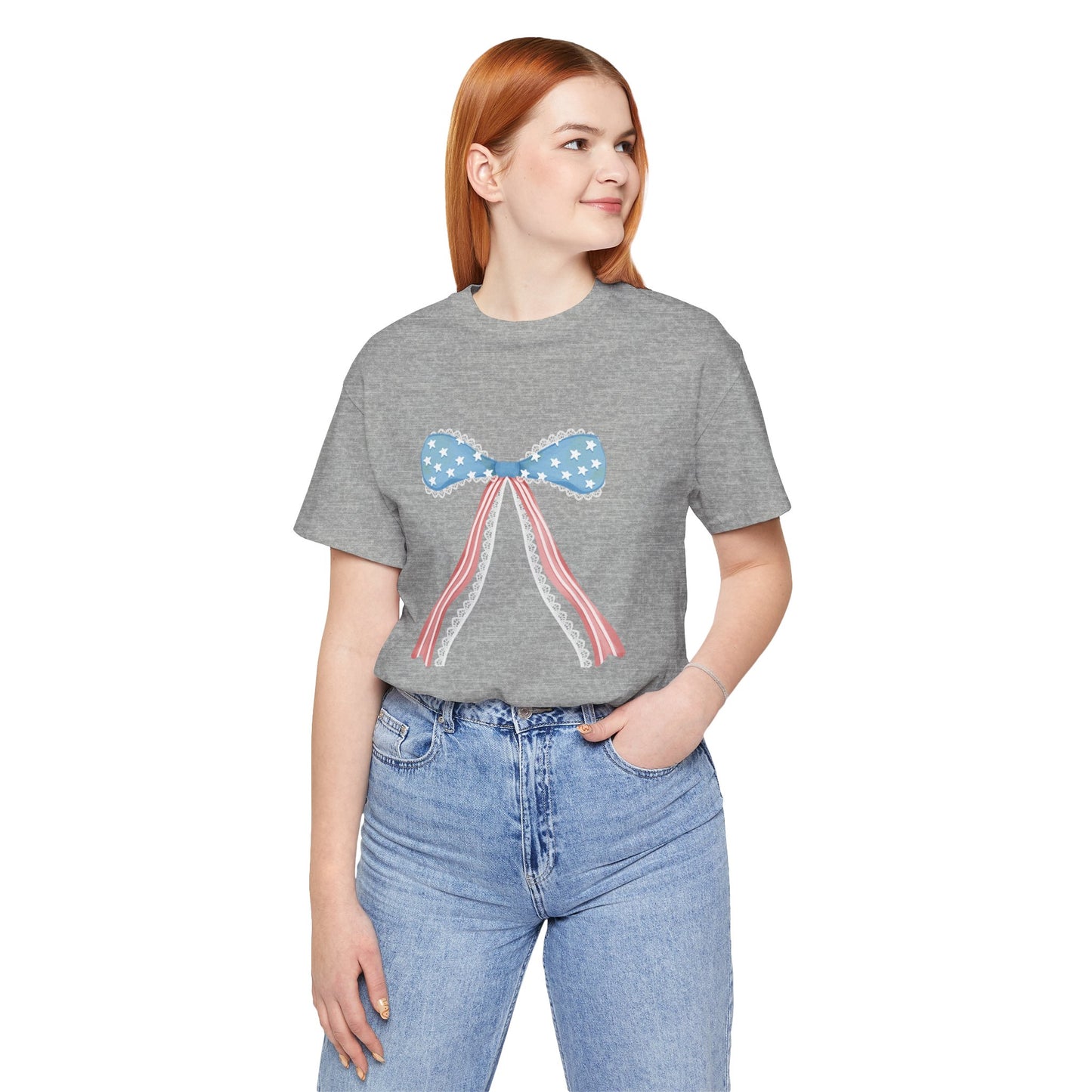 Patriotic Bow Unisex Jersey Short Sleeve Tee