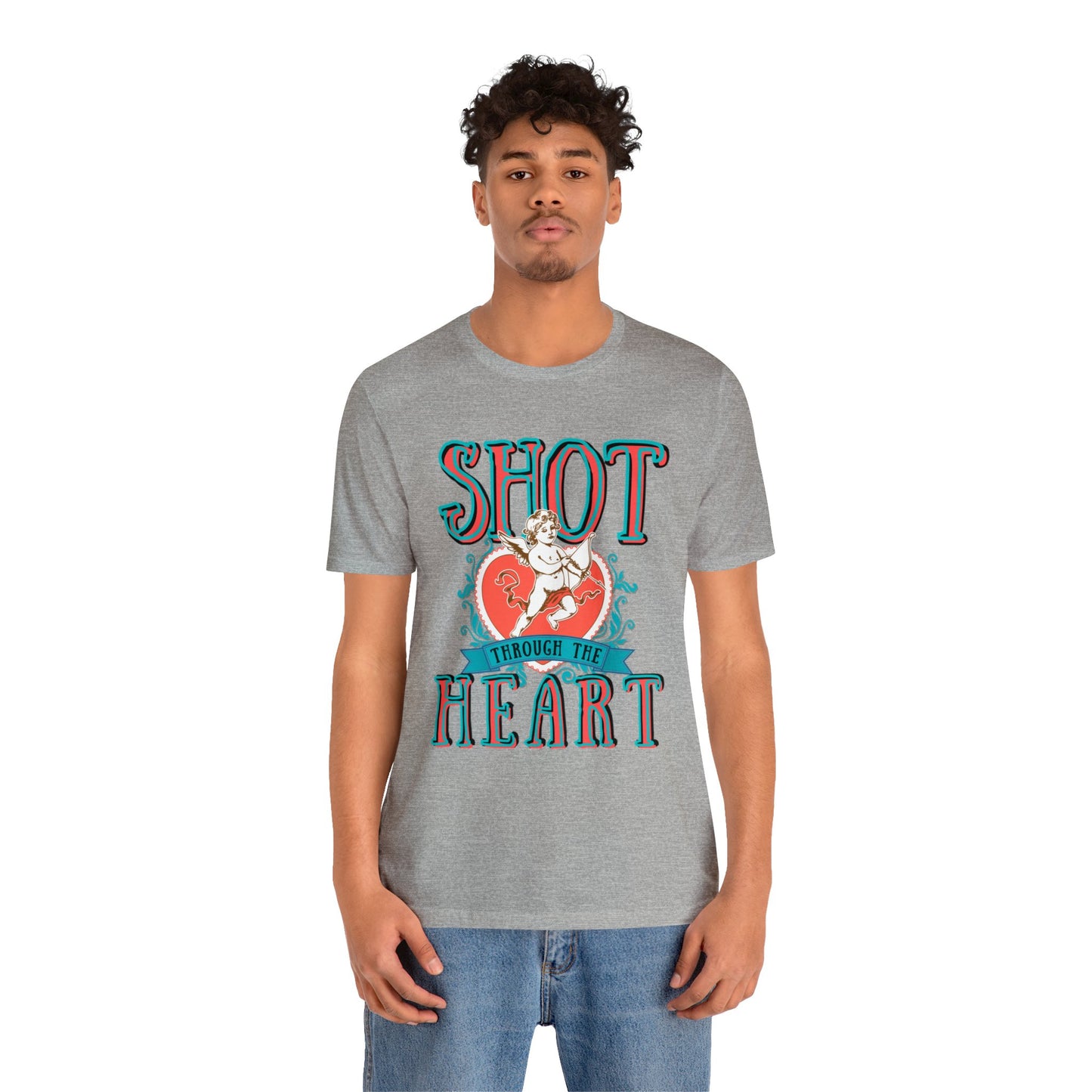 Shot Through The Heart Unisex Jersey Short Sleeve Tee