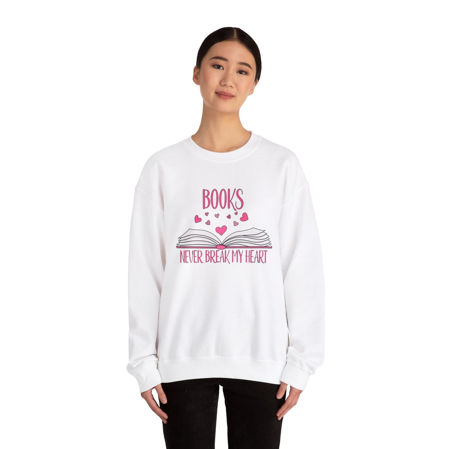 Books Never Break My Heart Unisex Heavy Blend™ Crewneck Sweatshirt