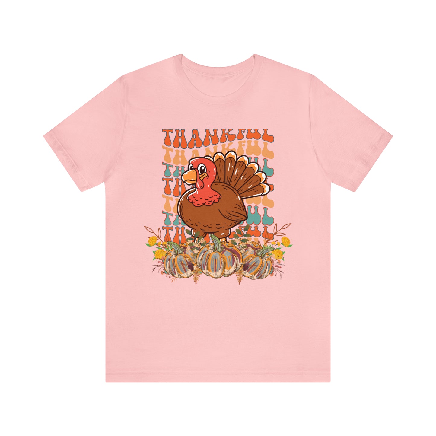 Thankful Turkey Pumpkins Unisex Jersey Short Sleeve Tee