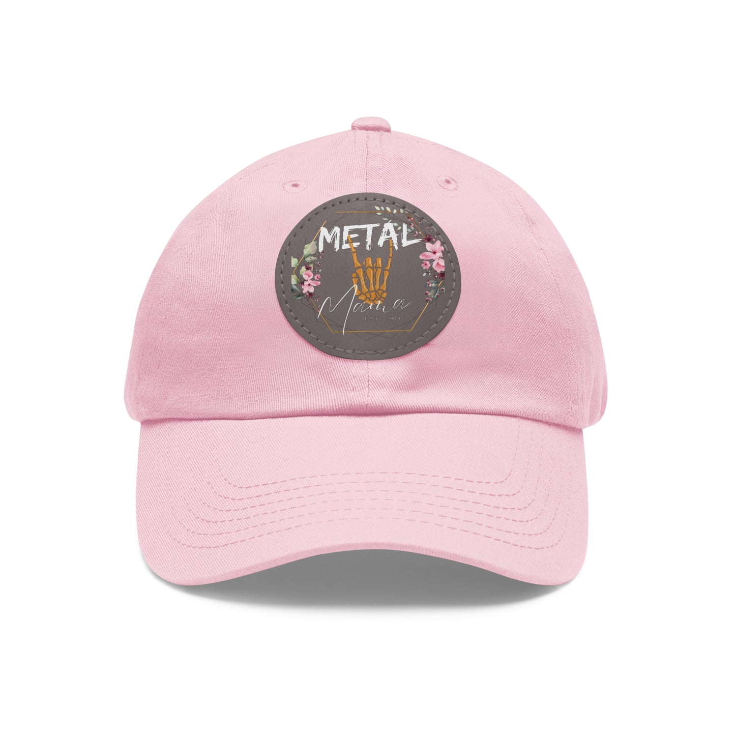 Metal Mama Dad Hat with Leather Patch (Round)