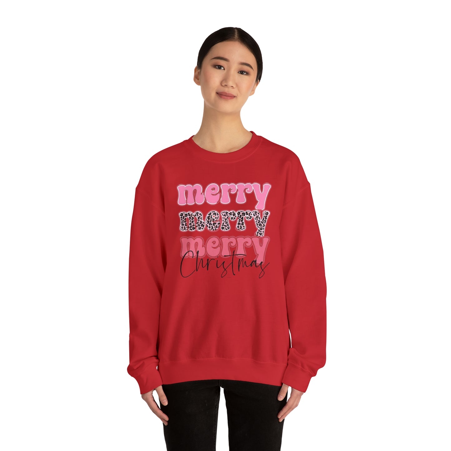 Merry Merry Merry Christmas Unisex Heavy Blend™ Crewneck Sweatshirt