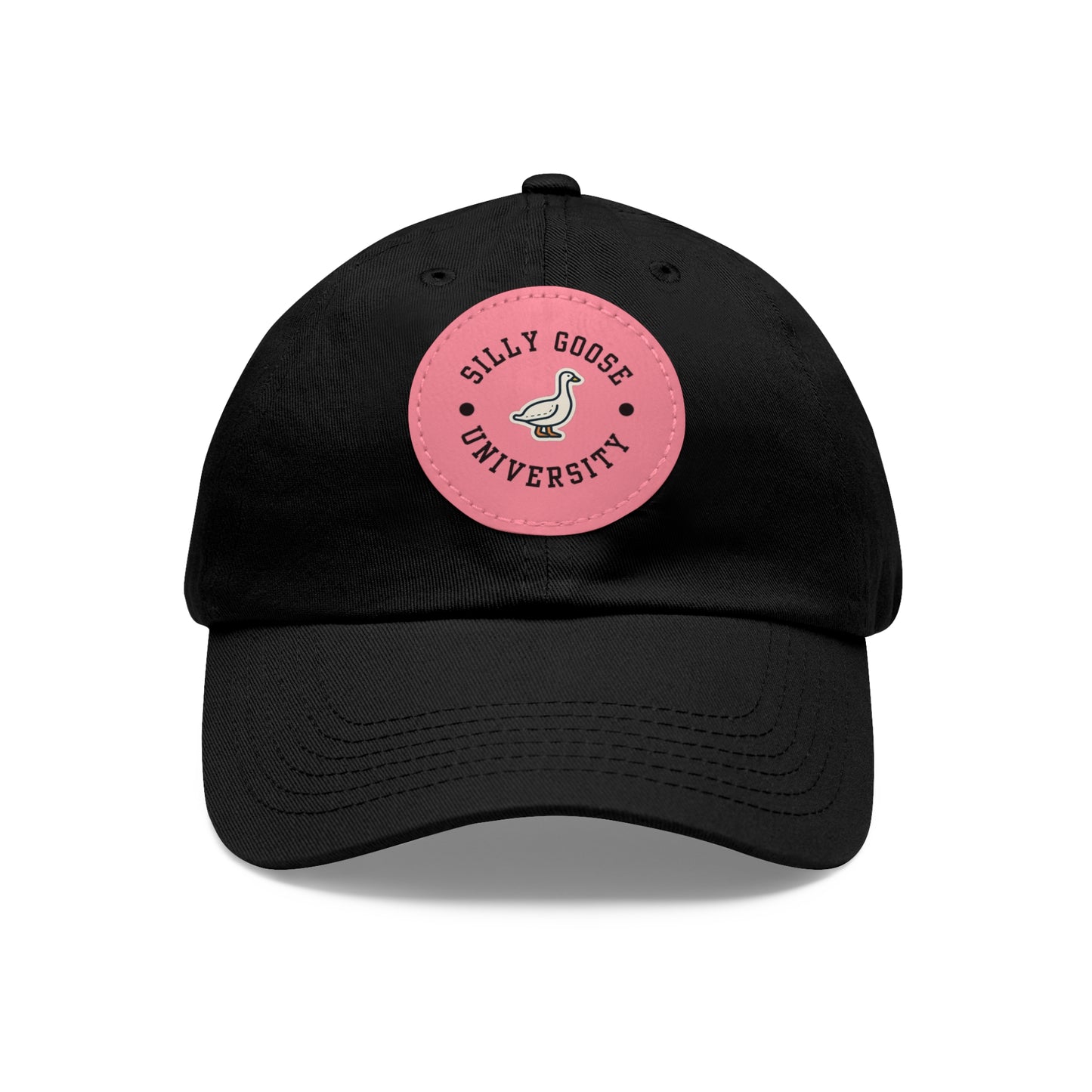 Silly Goose University Dad Hat with Leather Patch (Round)