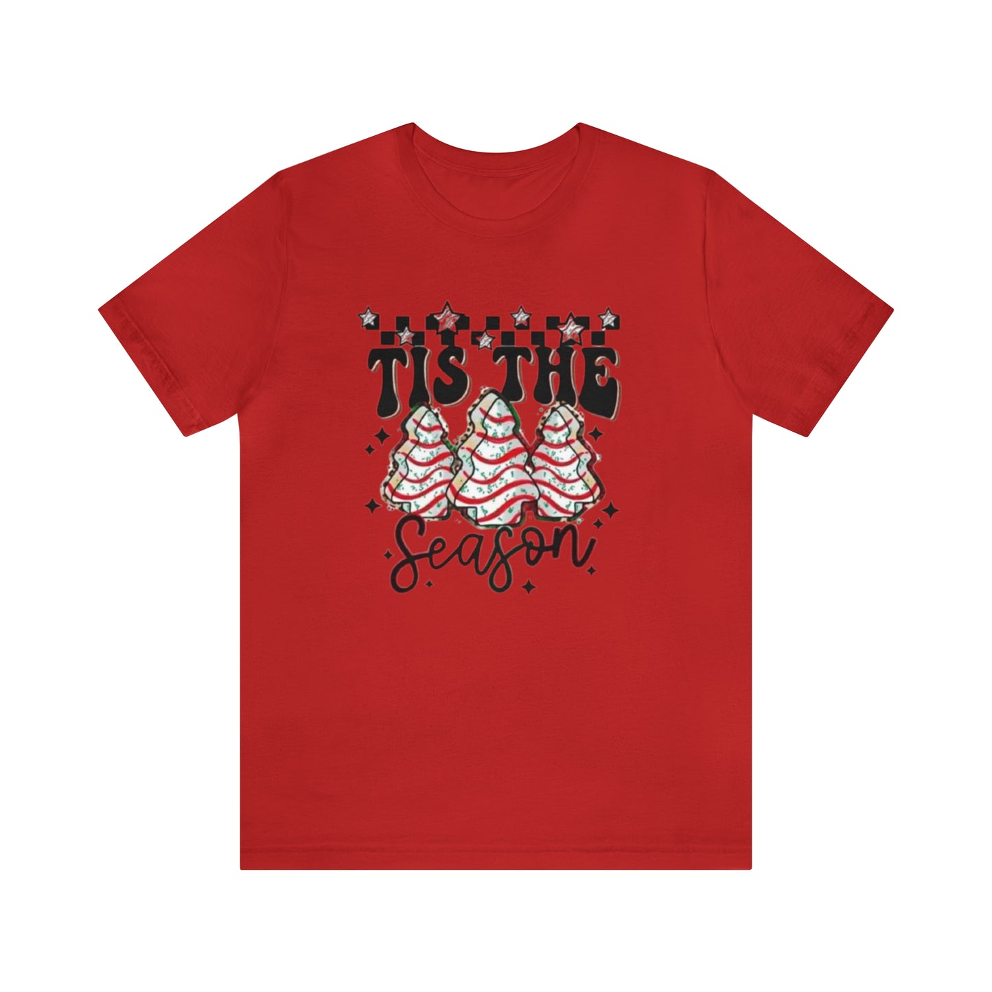 Tis the Season Christmas Tree Cake Unisex Jersey Short Sleeve Tee