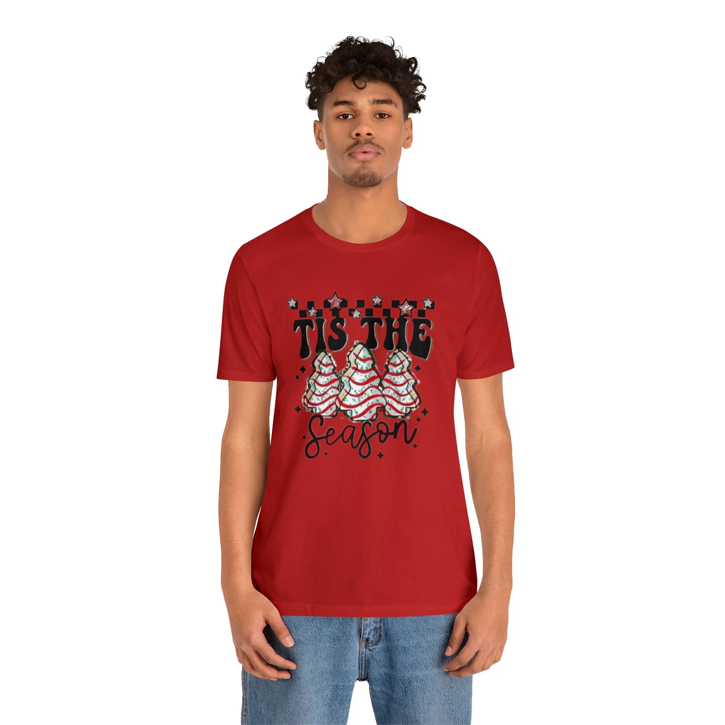 Tis the Season Christmas Tree Cake Unisex Jersey Short Sleeve Tee