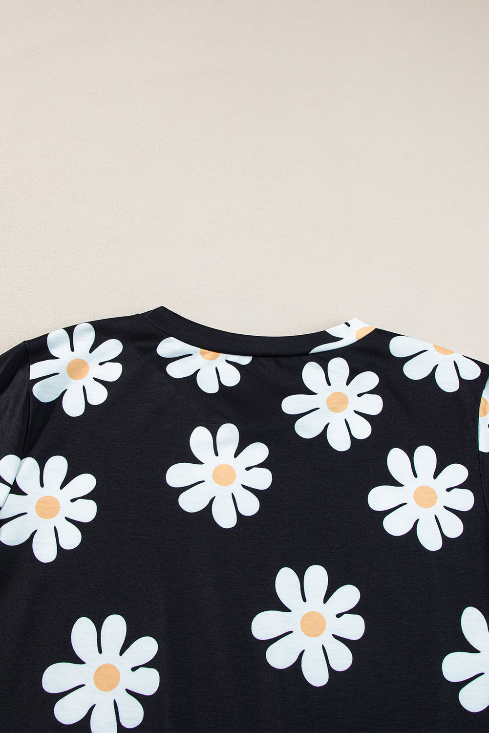 Sky Blue Daisy Printed Crewneck T Shirt