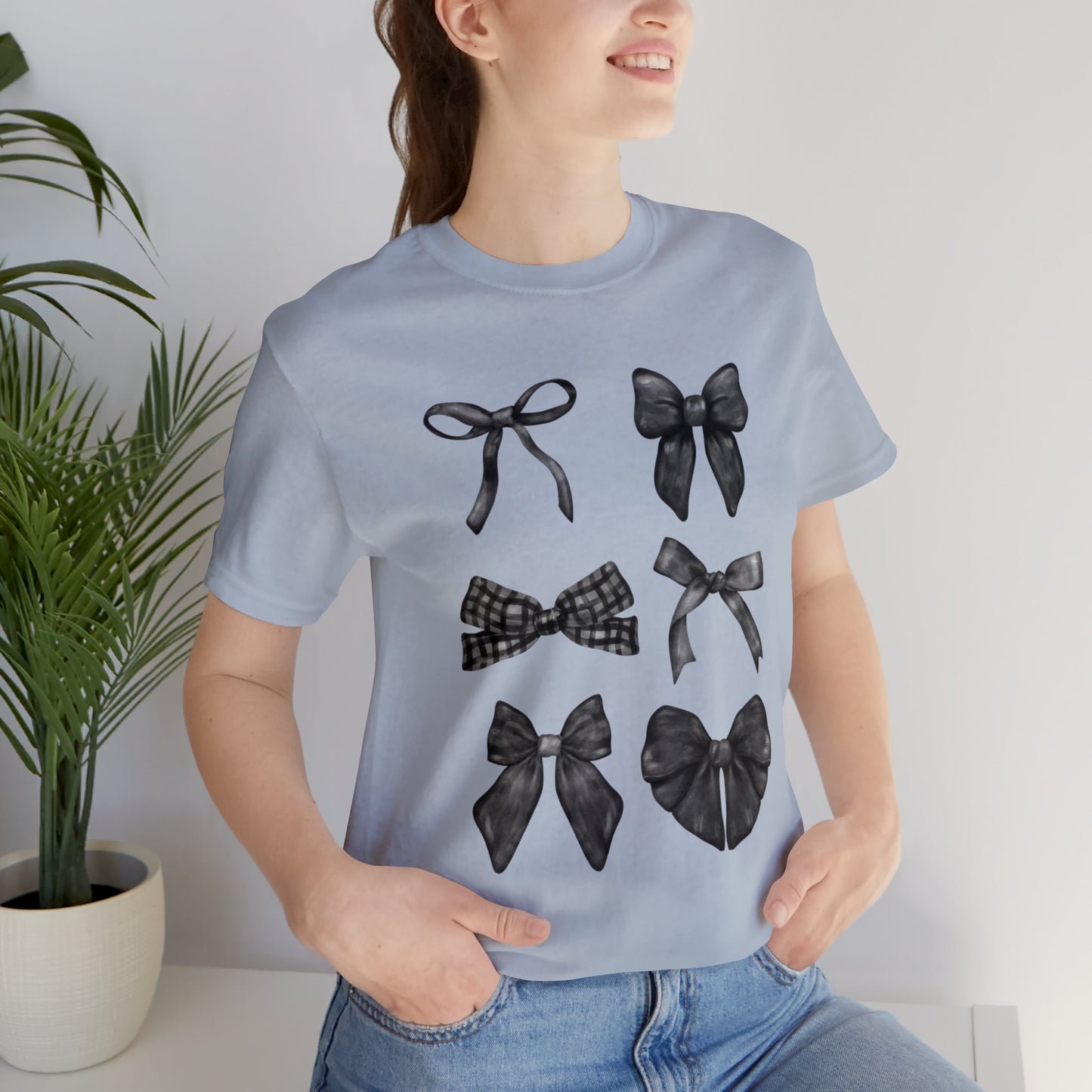 Black Bow Coquette Design Unisex Jersey Short Sleeve Tee