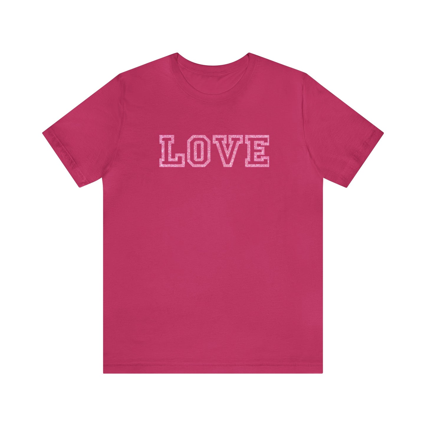 Pink Glitter Love Unisex Jersey Short Sleeve Tee