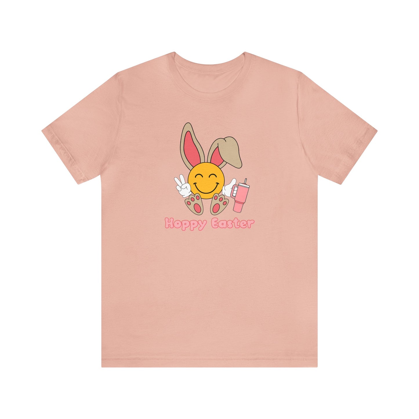 Hoppy Easter Smiley Cup Unisex Jersey Short Sleeve Tee