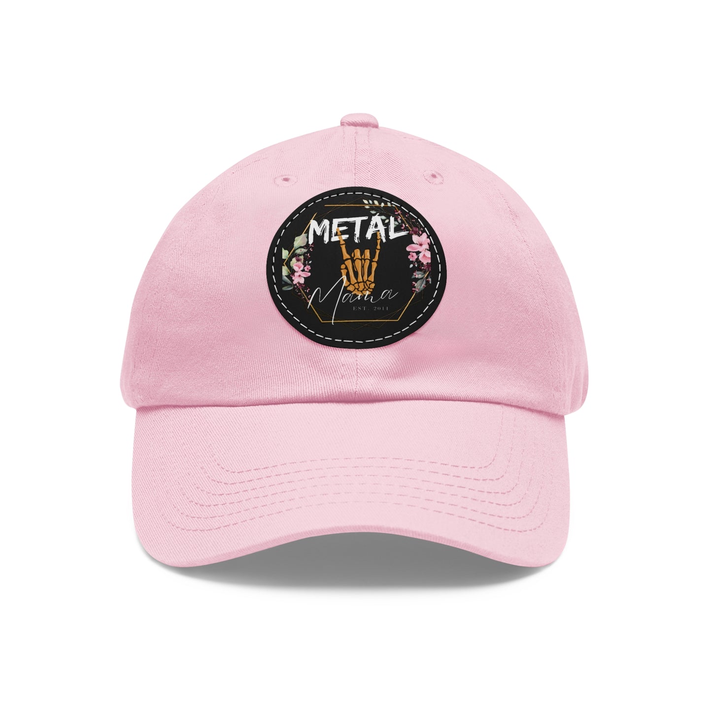 Metal Mama Dad Hat with Leather Patch (Round)