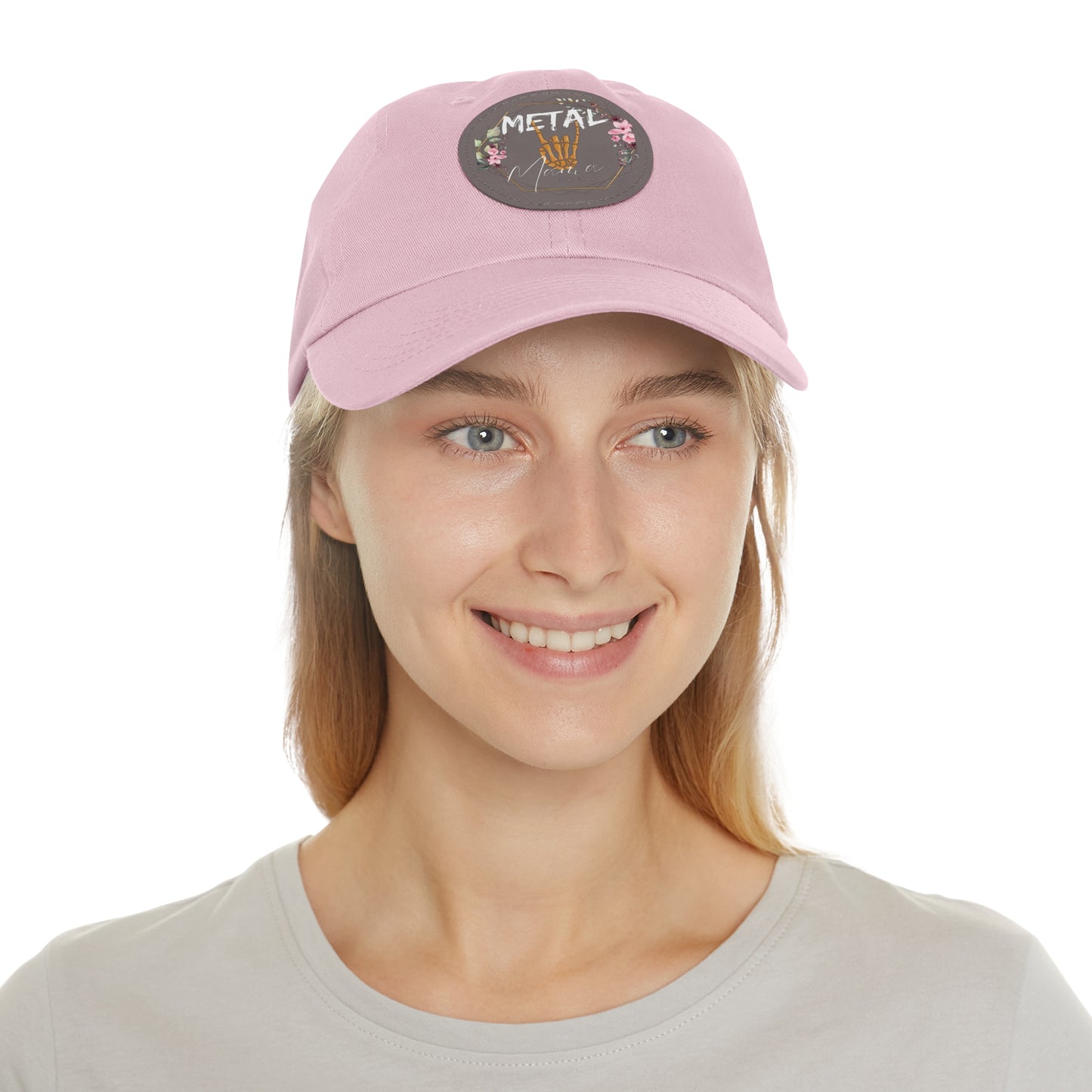 Metal Mama Dad Hat with Leather Patch (Round)