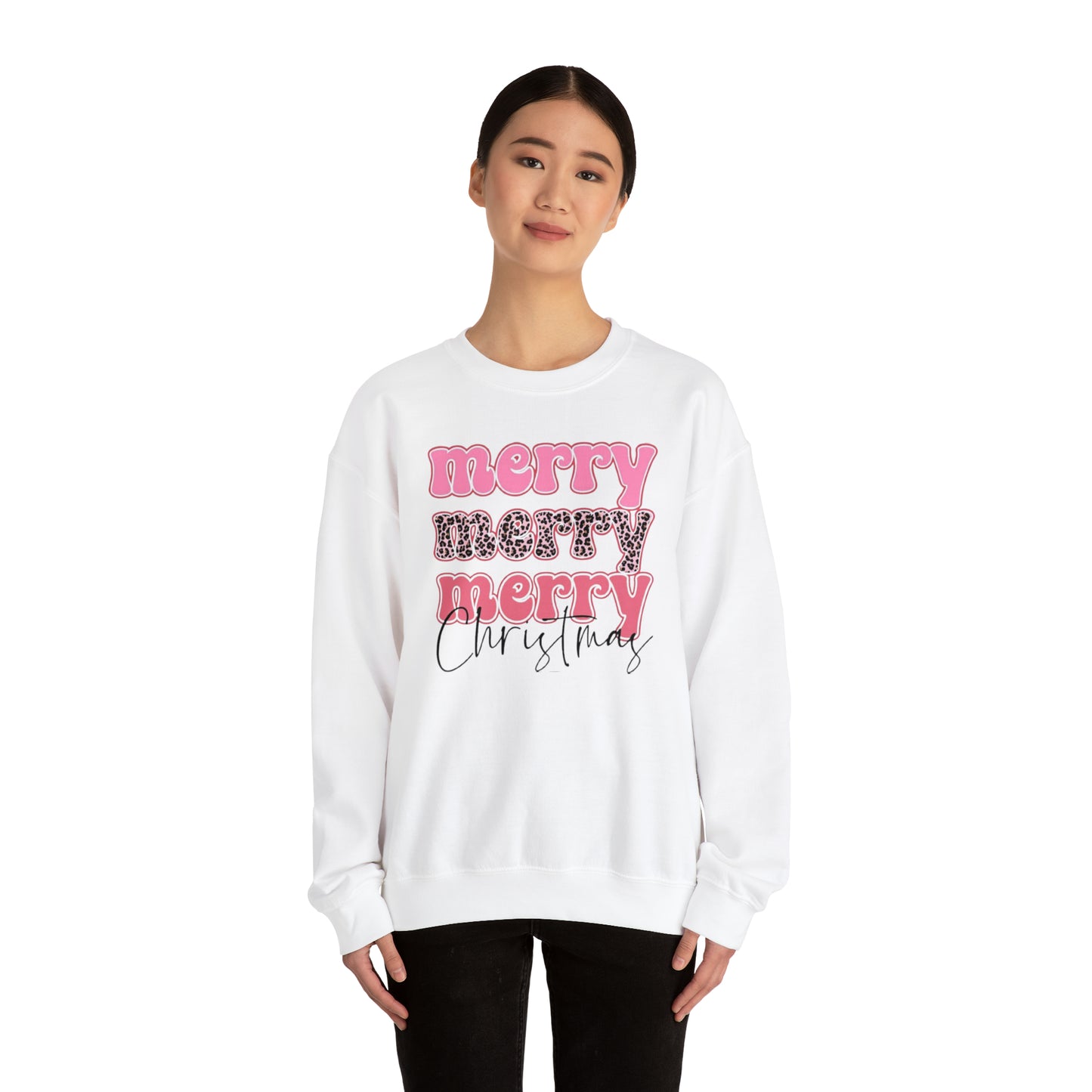 Merry Merry Merry Christmas Unisex Heavy Blend™ Crewneck Sweatshirt