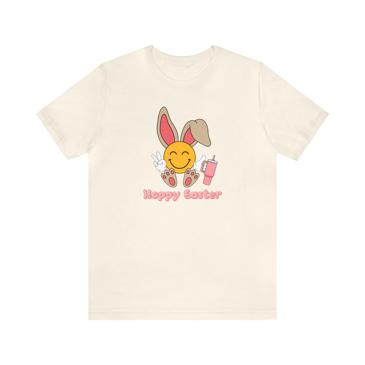 Hoppy Easter Smiley Cup Unisex Jersey Short Sleeve Tee