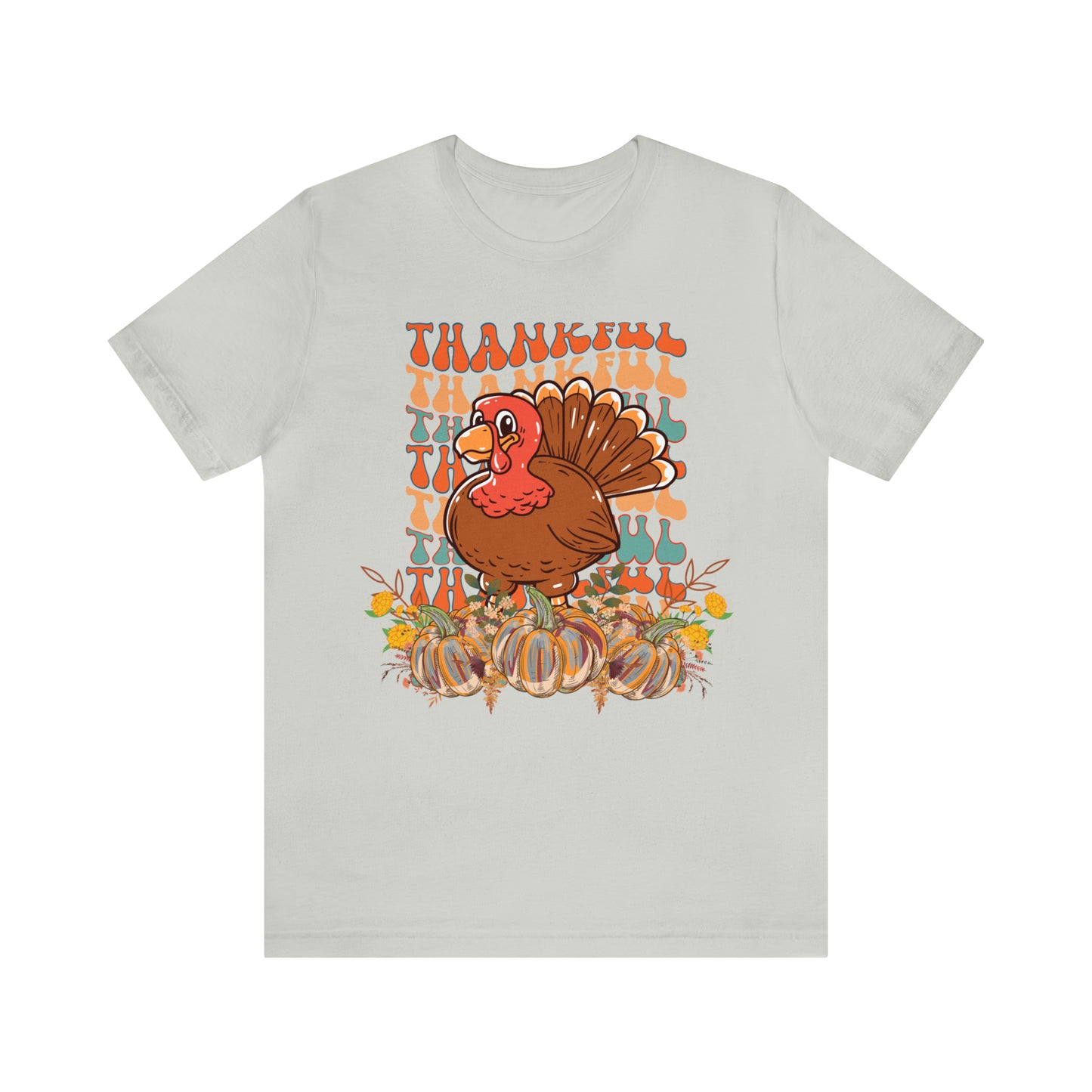 Thankful Turkey Pumpkins Unisex Jersey Short Sleeve Tee