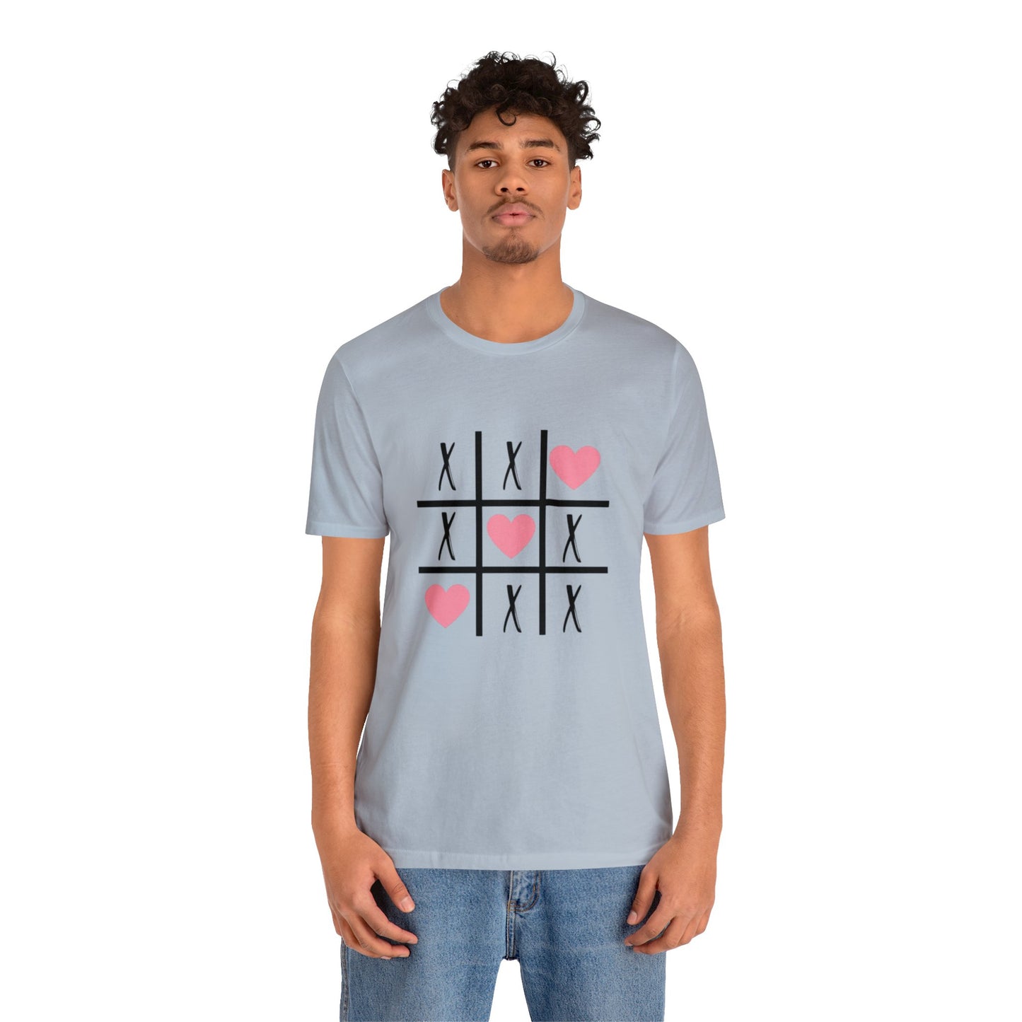 Tic Tac Toe Heart Unisex Jersey Short Sleeve Tee