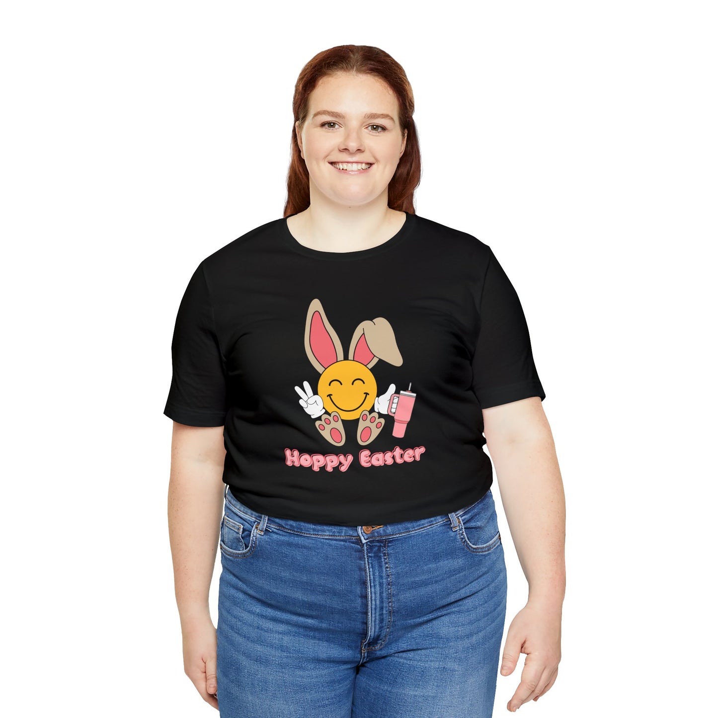 Hoppy Easter Smiley Cup Unisex Jersey Short Sleeve Tee