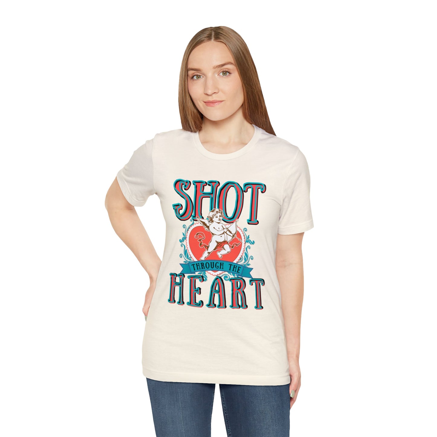 Shot Through The Heart Unisex Jersey Short Sleeve Tee