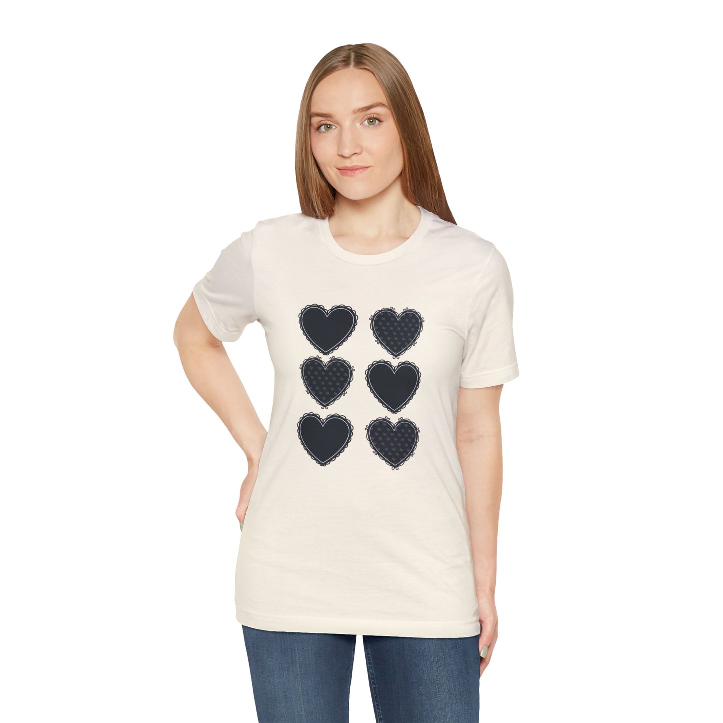 Black Hearts Unisex Jersey Short Sleeve Tee