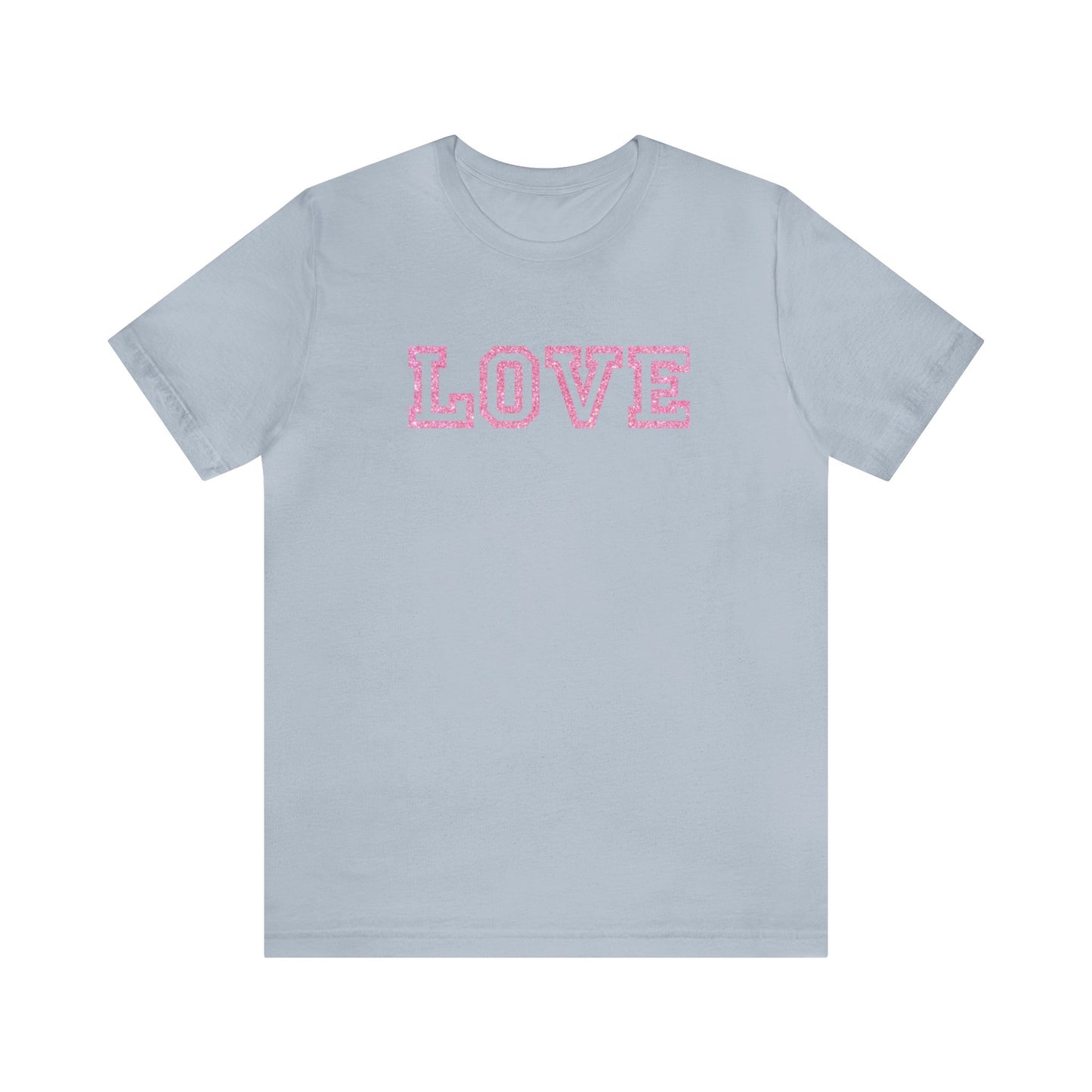 Pink Glitter Love Unisex Jersey Short Sleeve Tee