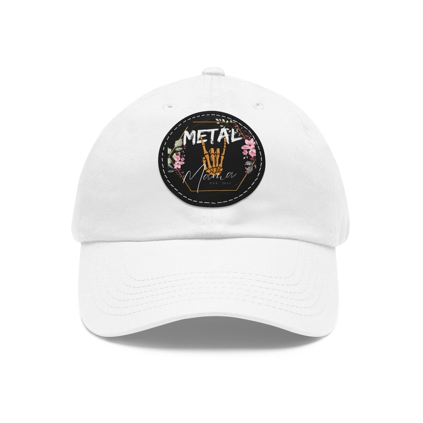 Metal Mama Dad Hat with Leather Patch (Round)