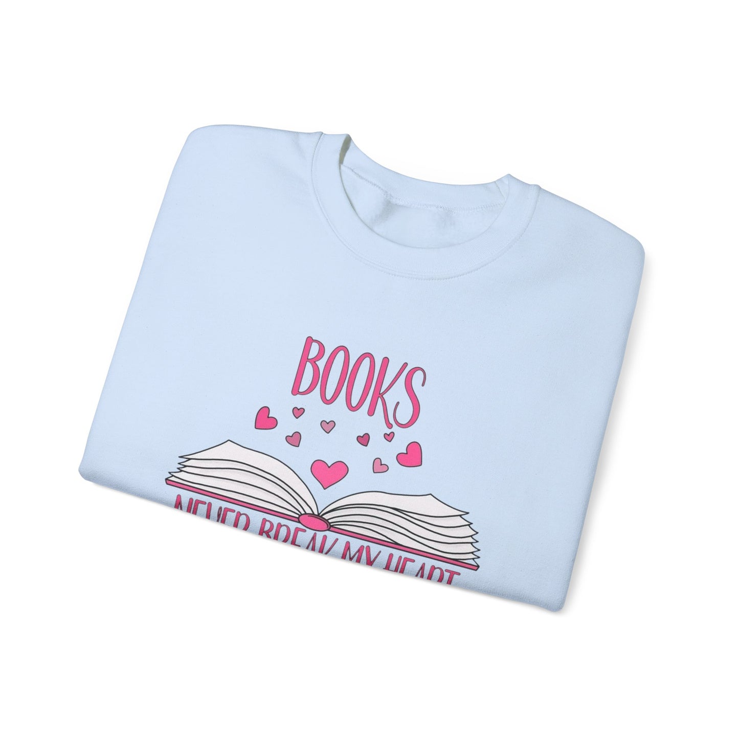 Books Never Break My Heart Unisex Heavy Blend™ Crewneck Sweatshirt