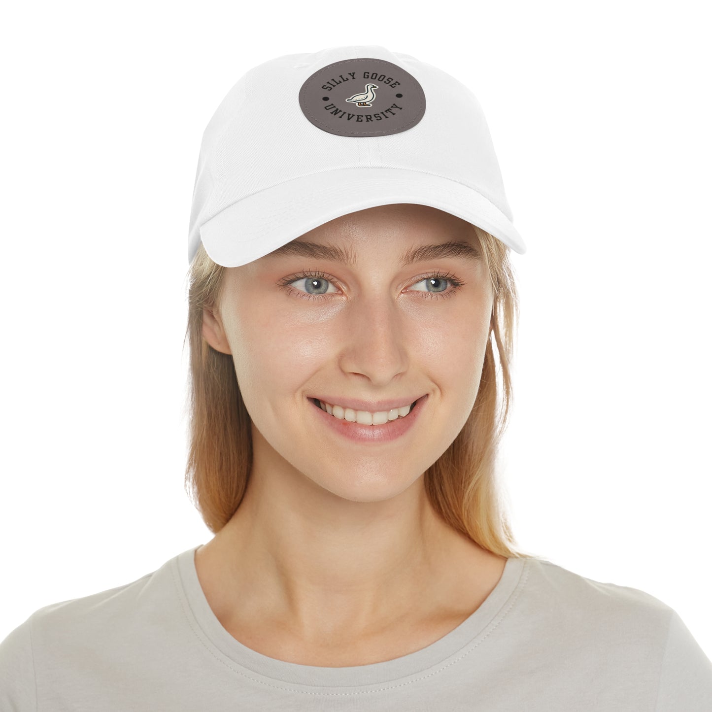 Silly Goose University Dad Hat with Leather Patch (Round)