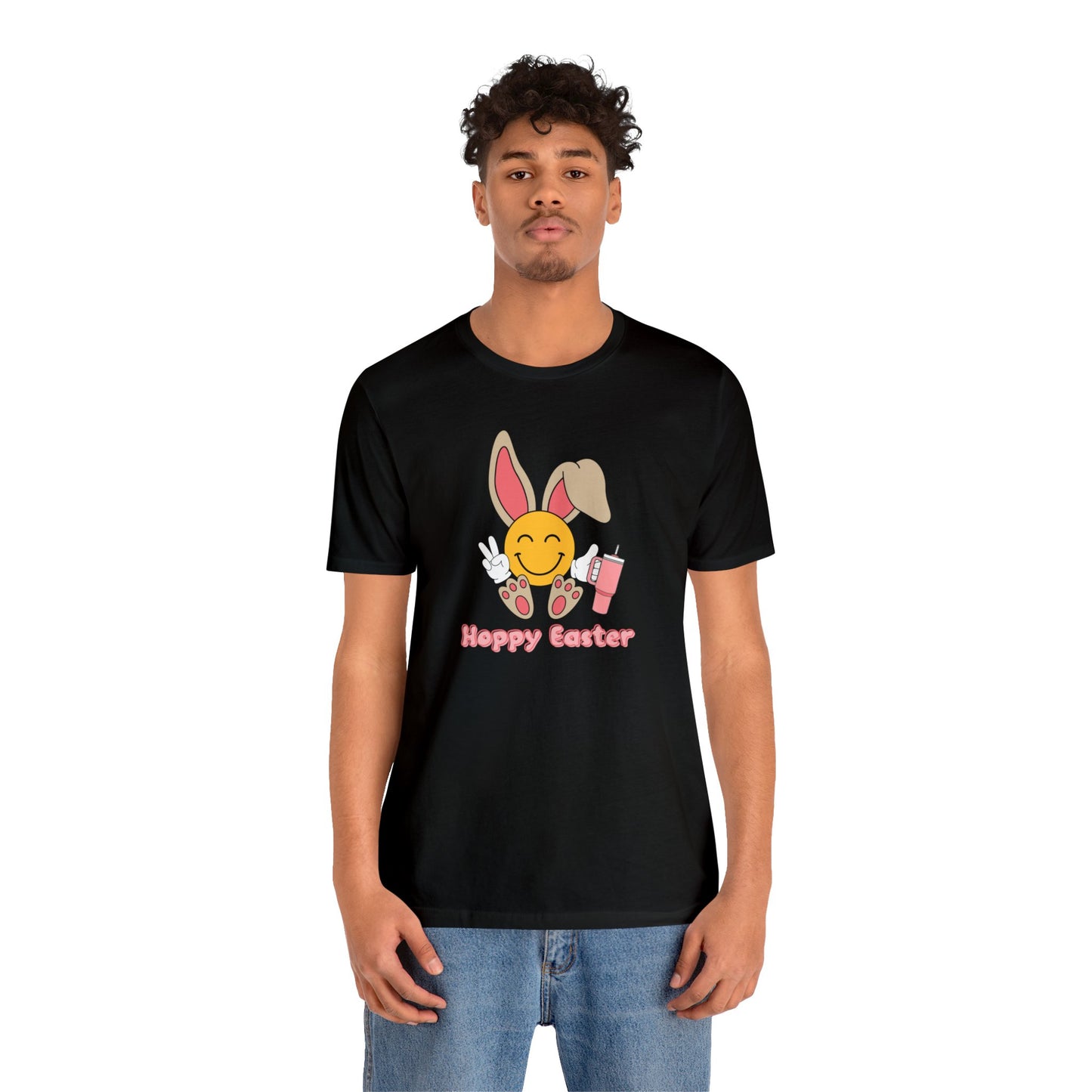 Hoppy Easter Smiley Cup Unisex Jersey Short Sleeve Tee