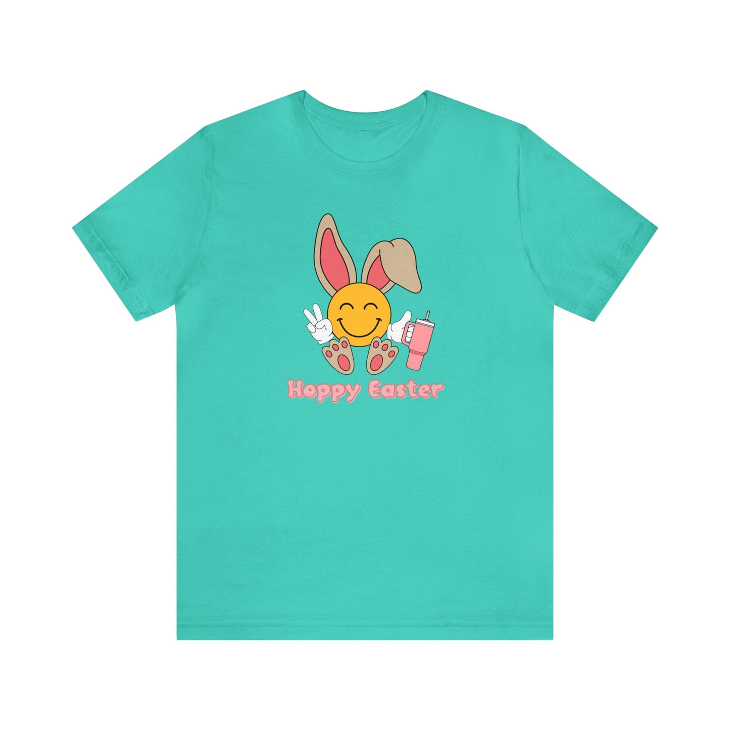 Hoppy Easter Smiley Cup Unisex Jersey Short Sleeve Tee