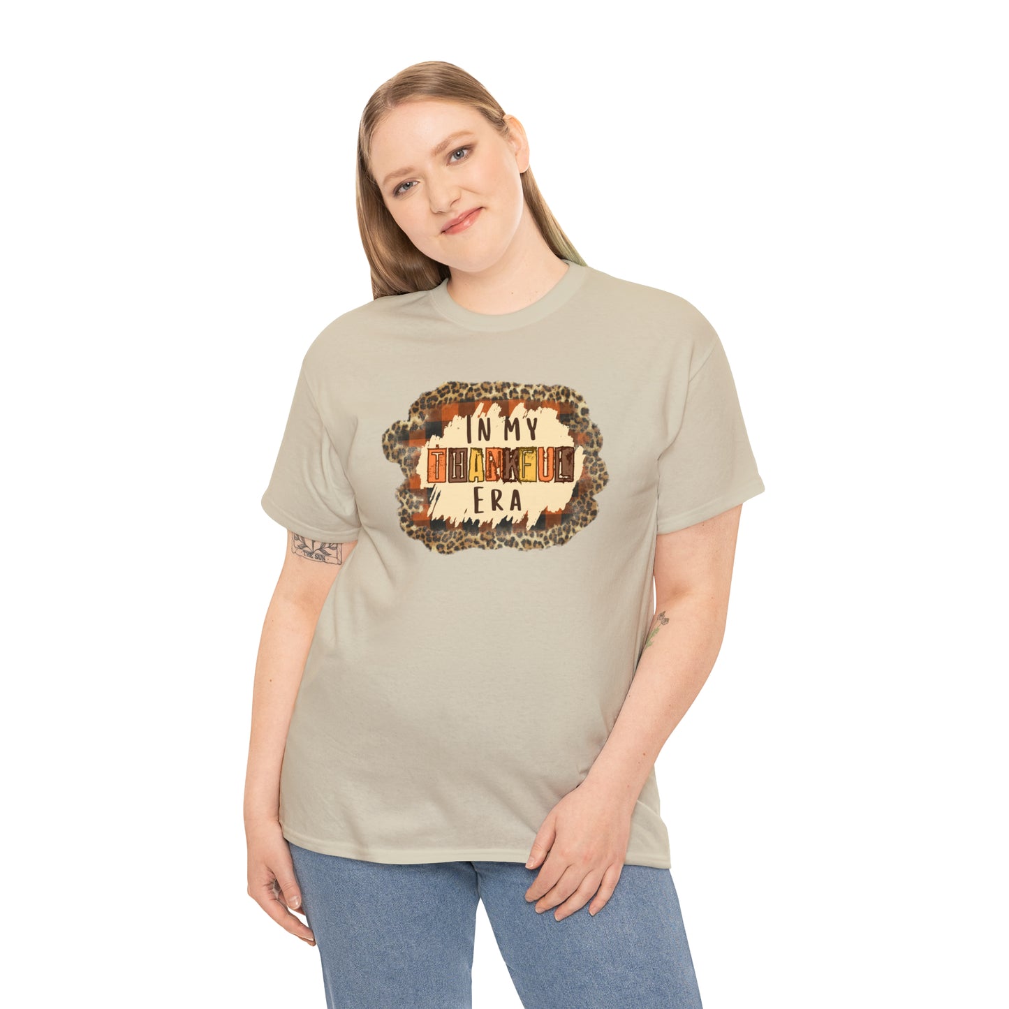 Leopard Plaid In My Thankful Era Unisex Heavy Cotton Tee